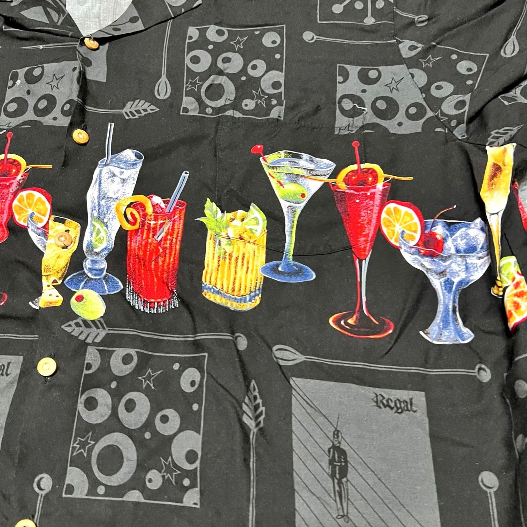 Paradise Found VINTAGE Paradise Found Martini Cocktail Happy Hour Hawaiian Black Shirt USA Mens 3XL Size US XXL / EU 58 / 5 - 2 Thumbnail