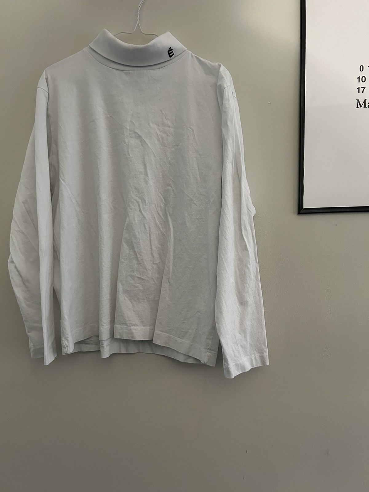 image of Etudes Ètudes White Award Accent Turtleneck, Men's (Size Medium)