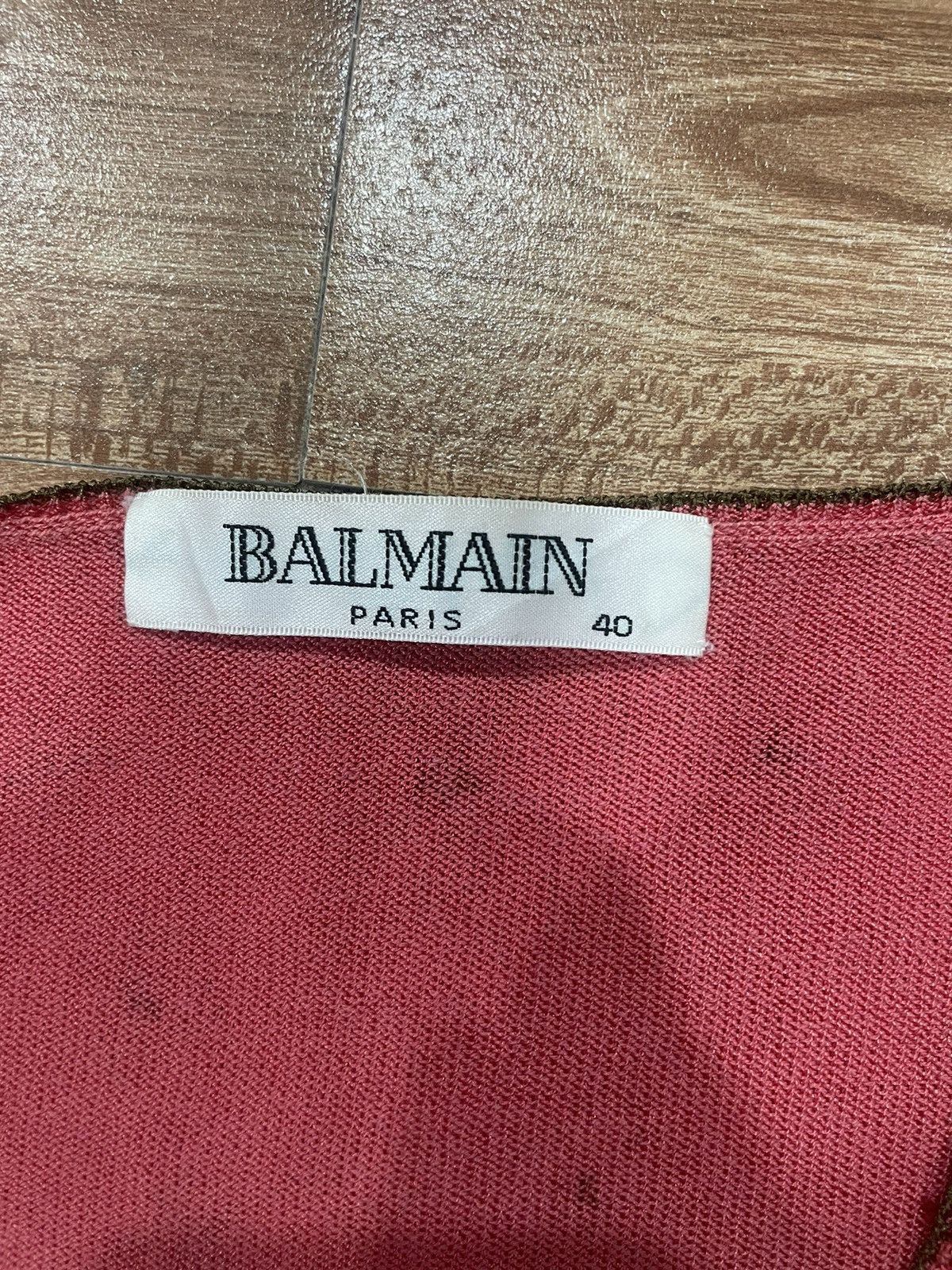 Balmain × Designer × Vintage Balmain Flower Logo Button Sweater Size S / US 4 / IT 40 - 3 Thumbnail