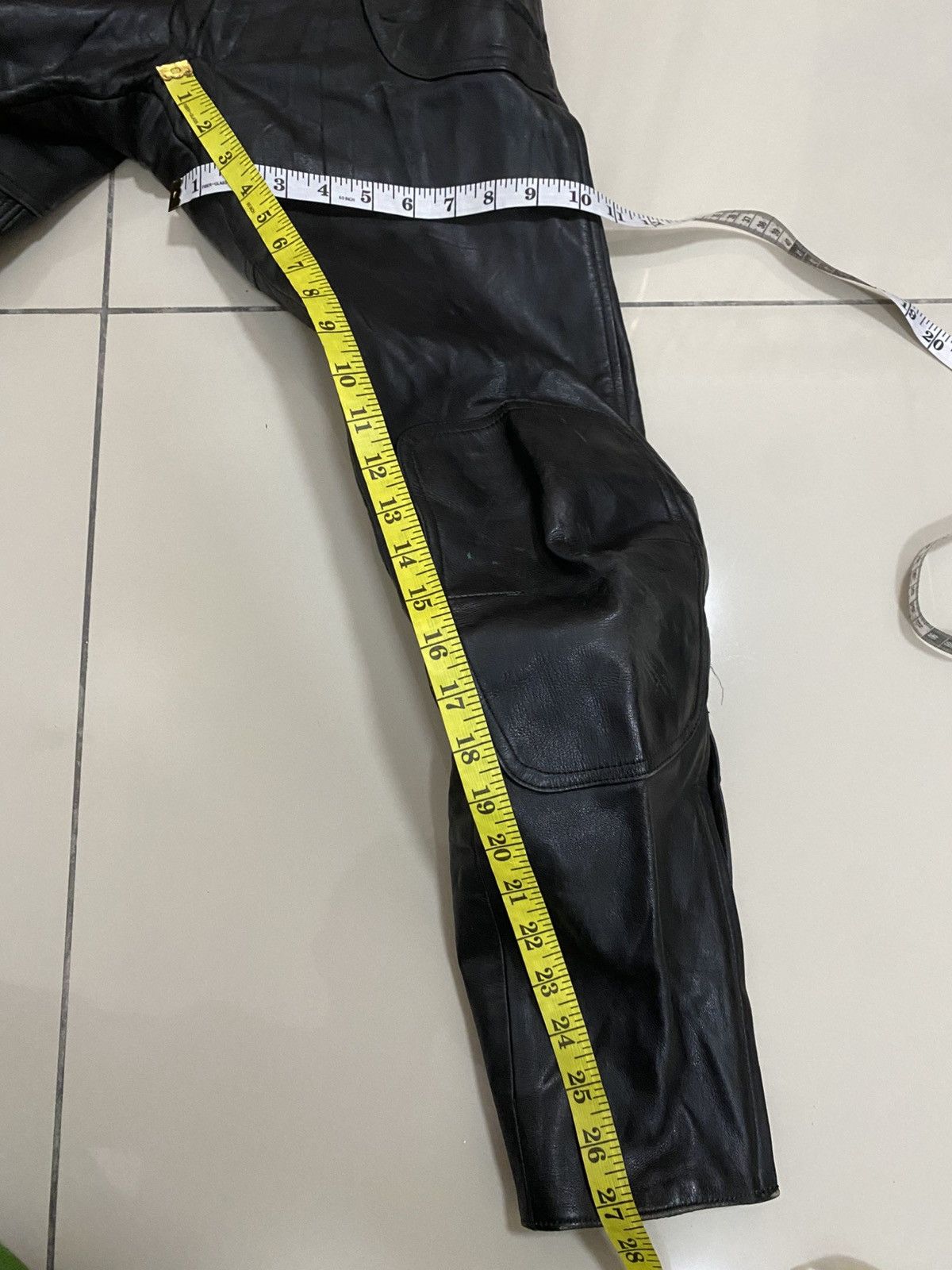 Japanese Brand × Leather × Vintage 90s VTG KUSHITANI HAMAMATSU LEATHER BIKER PANTS Size US 30 / EU 46 - 8 Thumbnail