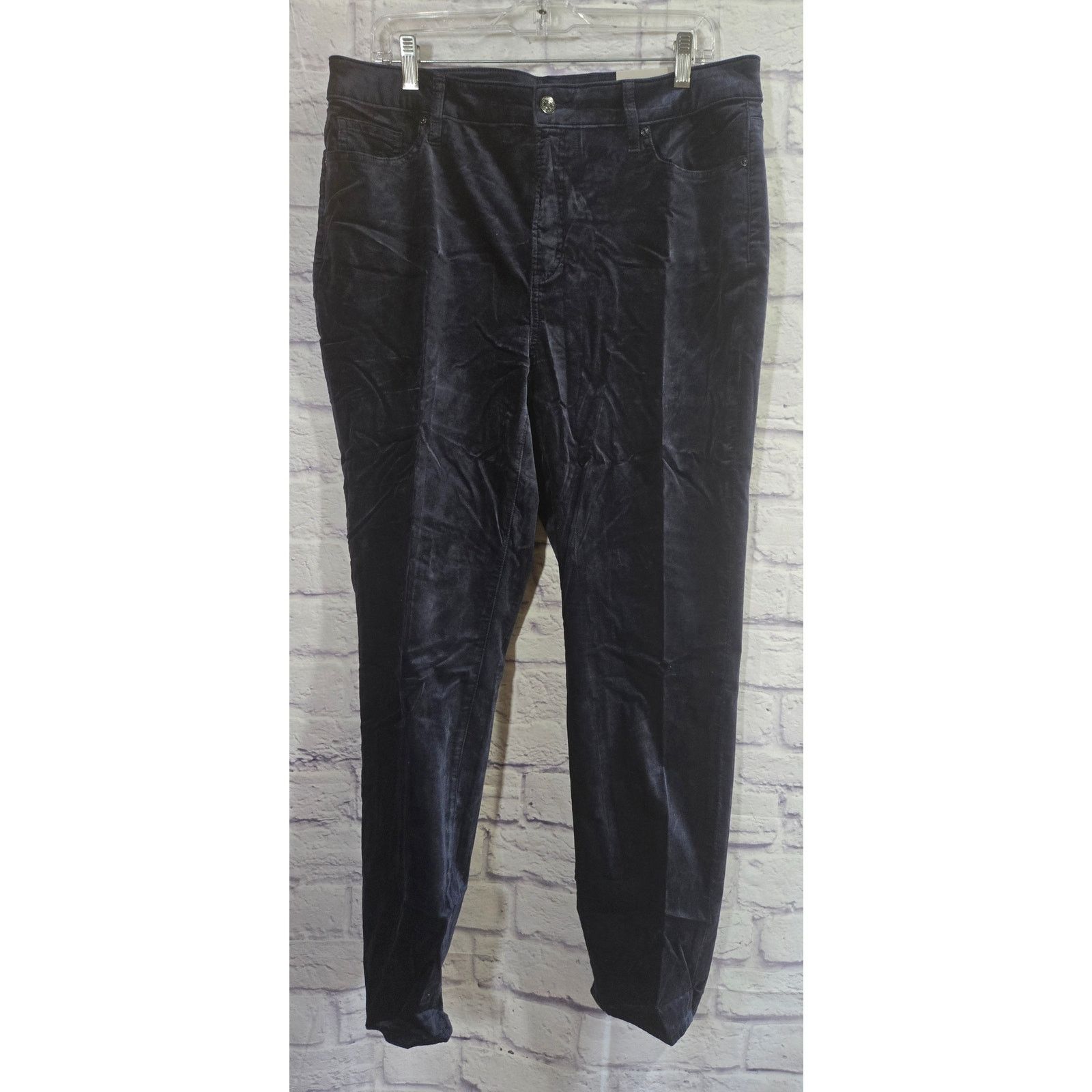 Chicos Chico's Blue Velvet Fly Front Jegging Jeans 2.5R 14R NWTS Size 36" / US 14 / IT 50 - 1 Thumbnail