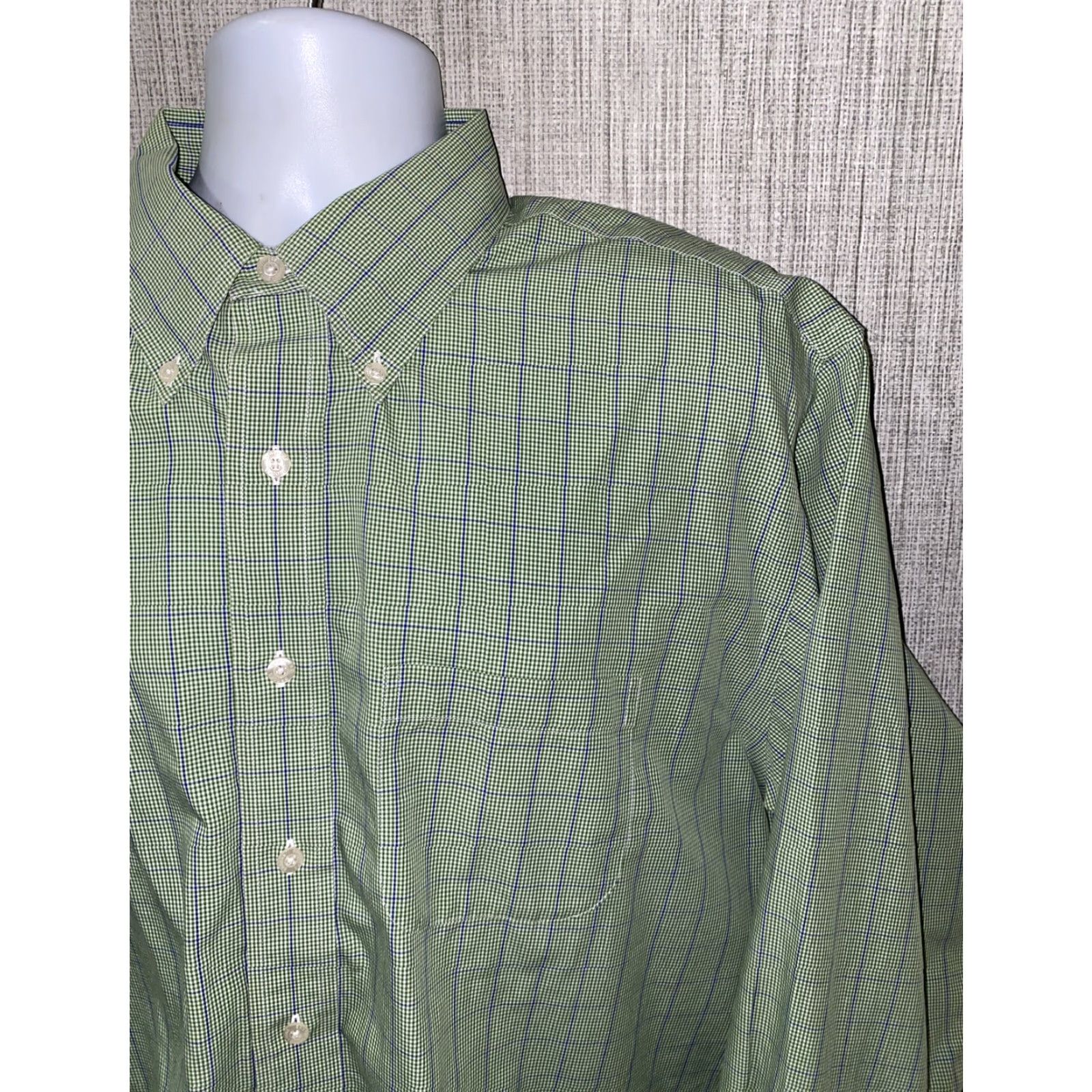 Brooks Brothers Brooks Brothers Shirt Mens Green Check Long Sleeve Button-Up Non-Iron XL Size US XL / EU 56 / 4 - 2 Thumbnail