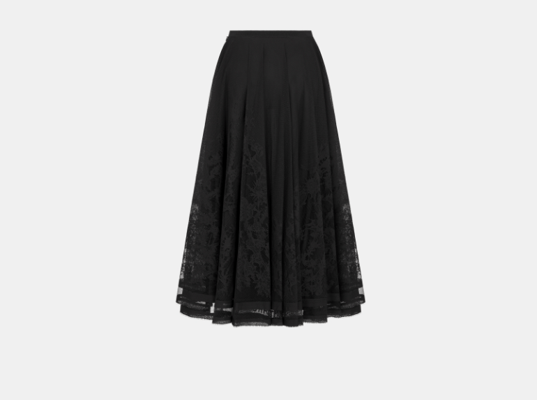 Dior o1w1db10326 511J75 Mid-Length Skirt in Black Size 27" / US 4 / IT 40 - 2 Thumbnail