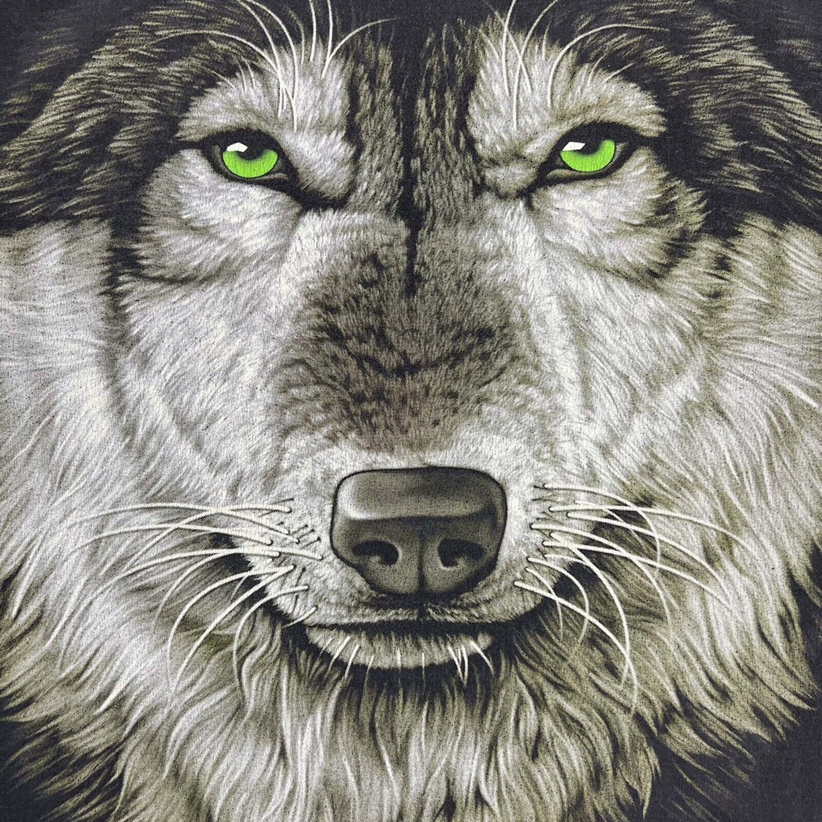 Vintage Vintage Wolf Face T Shirt Double Sided Faded 90s Animal Tee Size US L / EU 52-54 / 3 - 2 Thumbnail