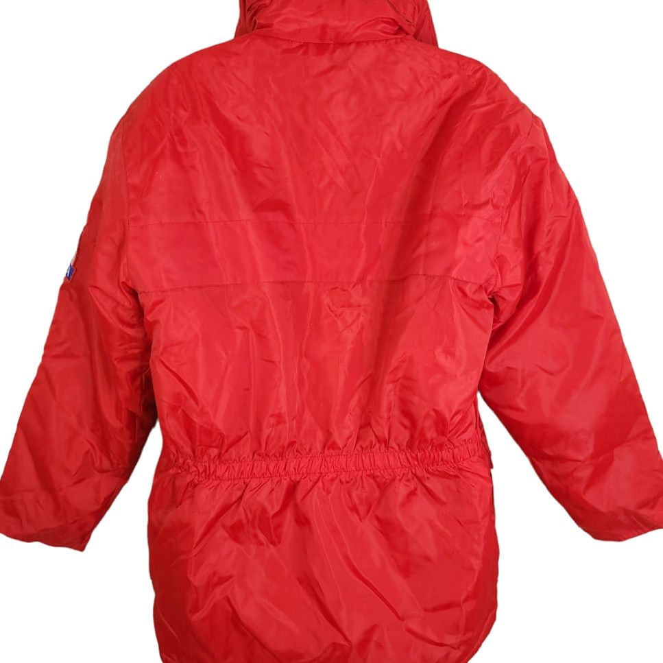 Vintage VINTAGE Orient Lines Marco Polo Antarctica Parka Jacket Mens Size L Red Hooded Zip Nylon Perca No? Size US L / EU 52-54 / 3 - 4 Thumbnail