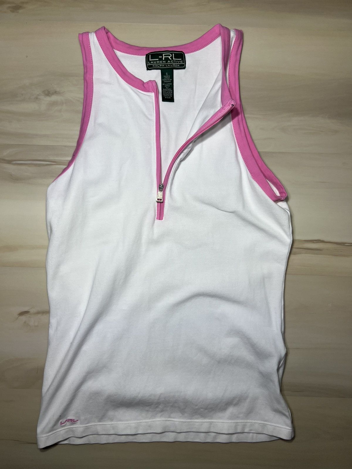 Lauren Ralph Lauren Lauren Ralph Lauren Active White & Pink Half Zip wms Sz S Size S / US 4 / IT 40 - 1 Thumbnail