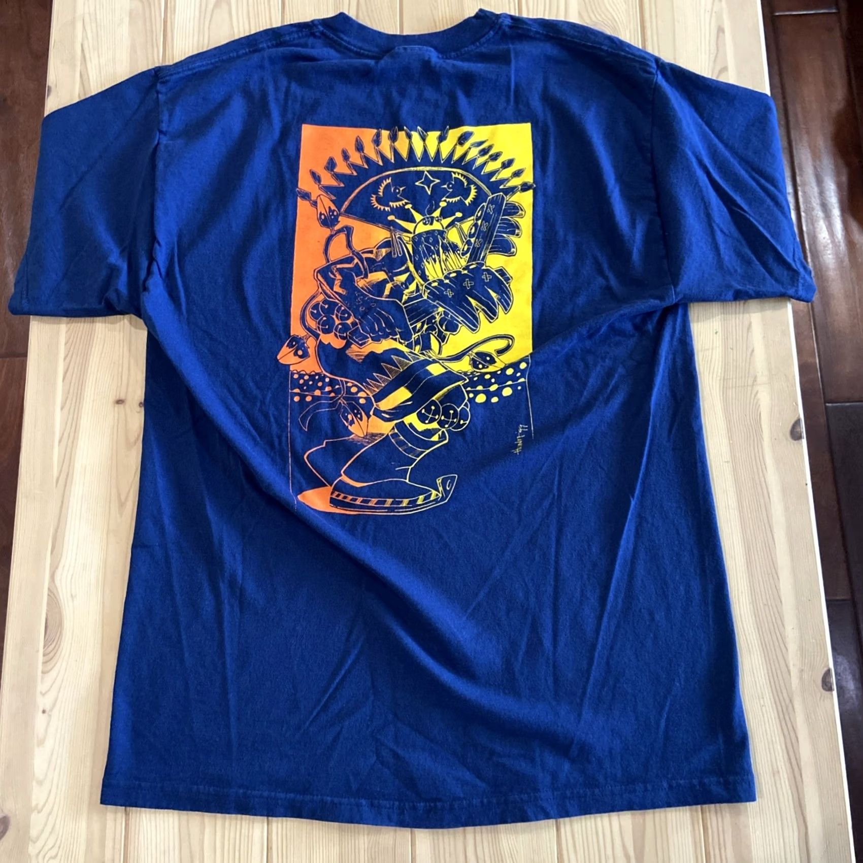 Vintage VINTAGE Ryan Huna Smith Art T Shirt Navajo Native Comic Book Artist Large Blue Mens L 90s Art 90s Size US L / EU 52-54 / 3 - 7 Thumbnail