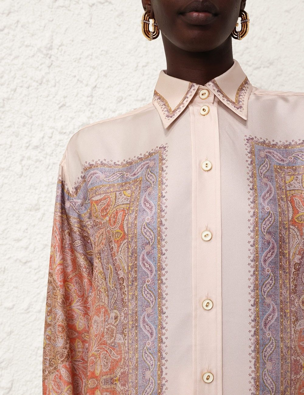 Zimmermann o1s22i1n1024 Illustration Silk Blouse in Multicolor Size M / US 6-8 / IT 42-44 - 5 Thumbnail