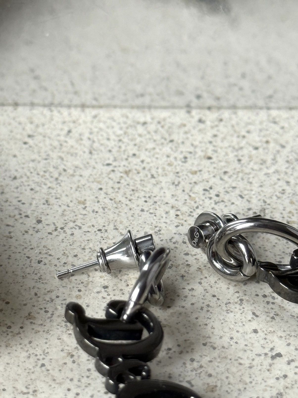 Dolce & Gabbana Vintage Dolce & Gabbana Logo Black Silver Earrings Size ONE SIZE - 6 Thumbnail