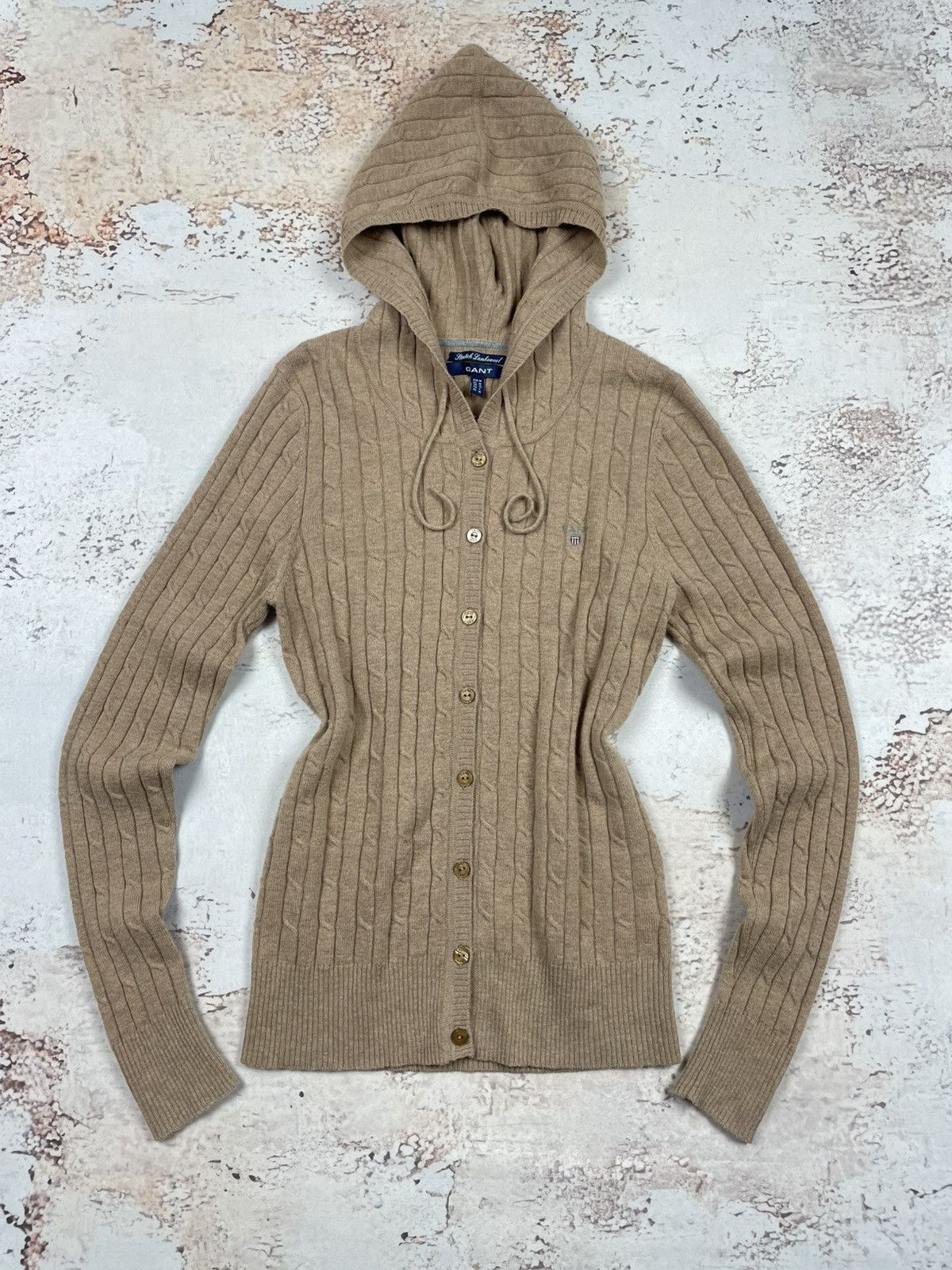 Gant GANT M – Cable Knit Wool Zip Hoodie, Old Money Classic Size M / US 6-8 / IT 42-44 - 2 Thumbnail