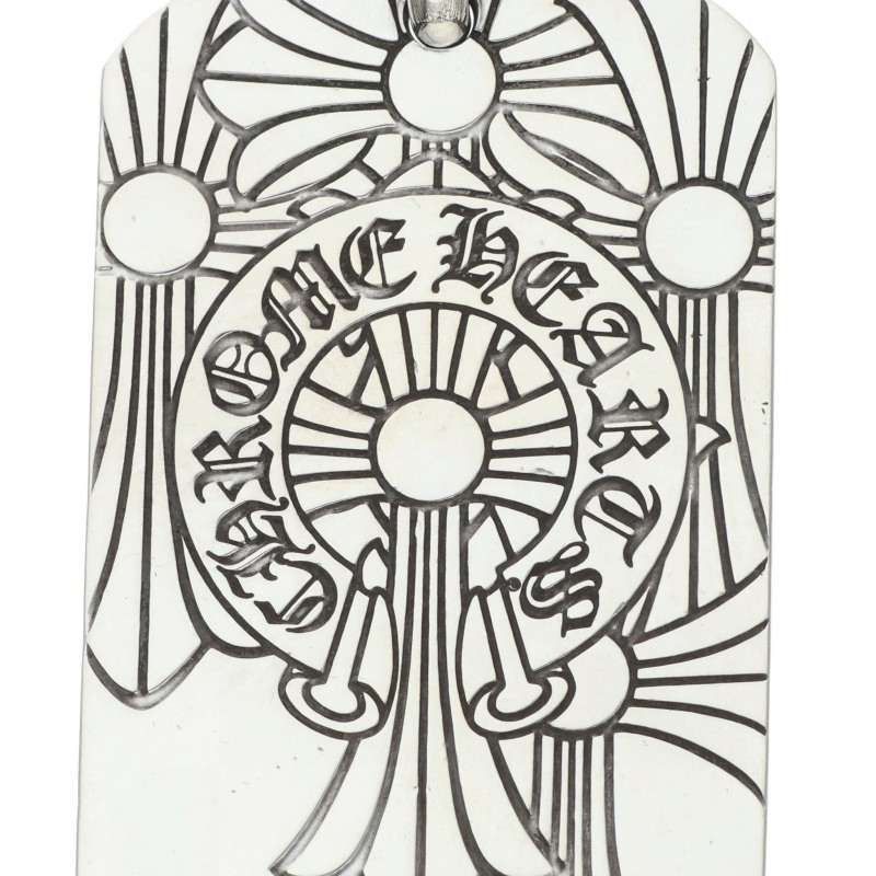 Chrome Hearts Chrome Hearts Silver Dog Tag Necklace God Bless Size ONE SIZE - 3 Thumbnail