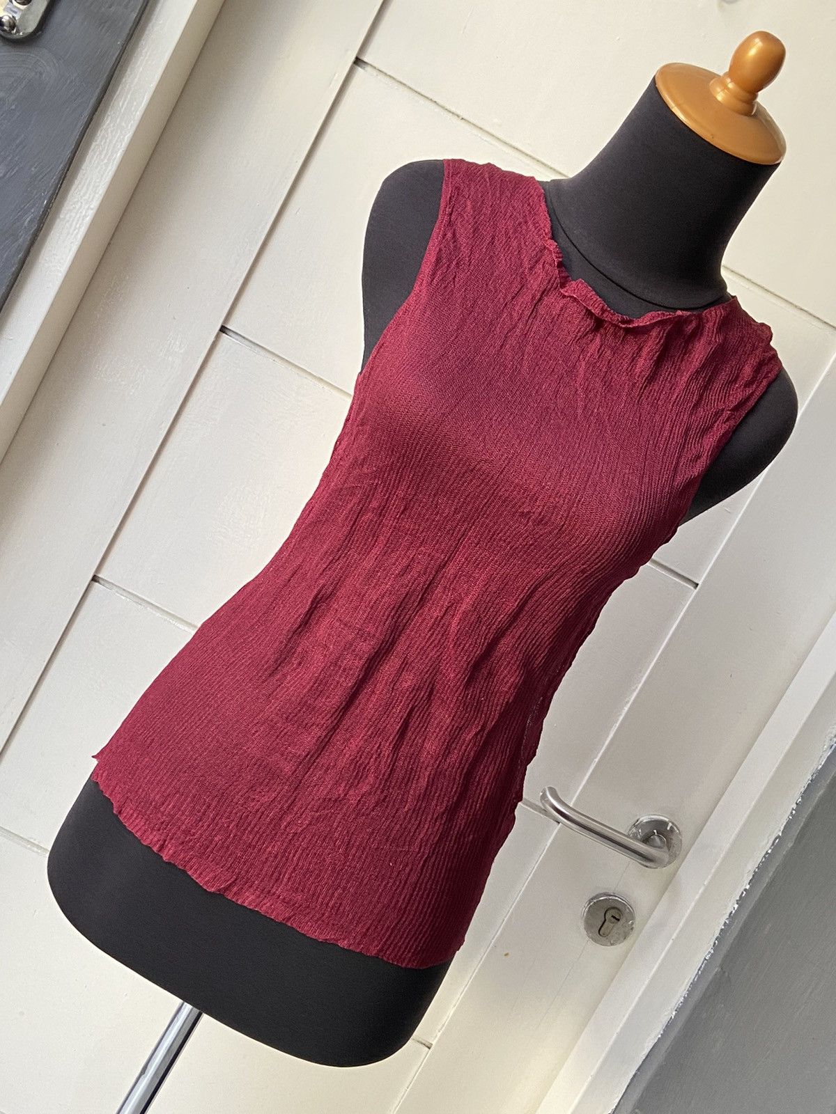 DKNY DKNY Maroon Mesh Sleeveless T-shirt Size XXS / US 00 / IT 34 - 8 Thumbnail