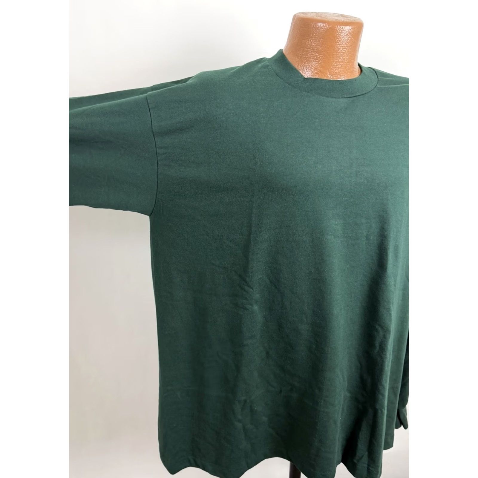 Fruit Of The Loom VINTAGE 90s Fruit of the Loom T-Shirt Mens XL Forest Green Long Sleeve Spellout Print Skater Size US XL / EU 56 / 4 - 4 Thumbnail
