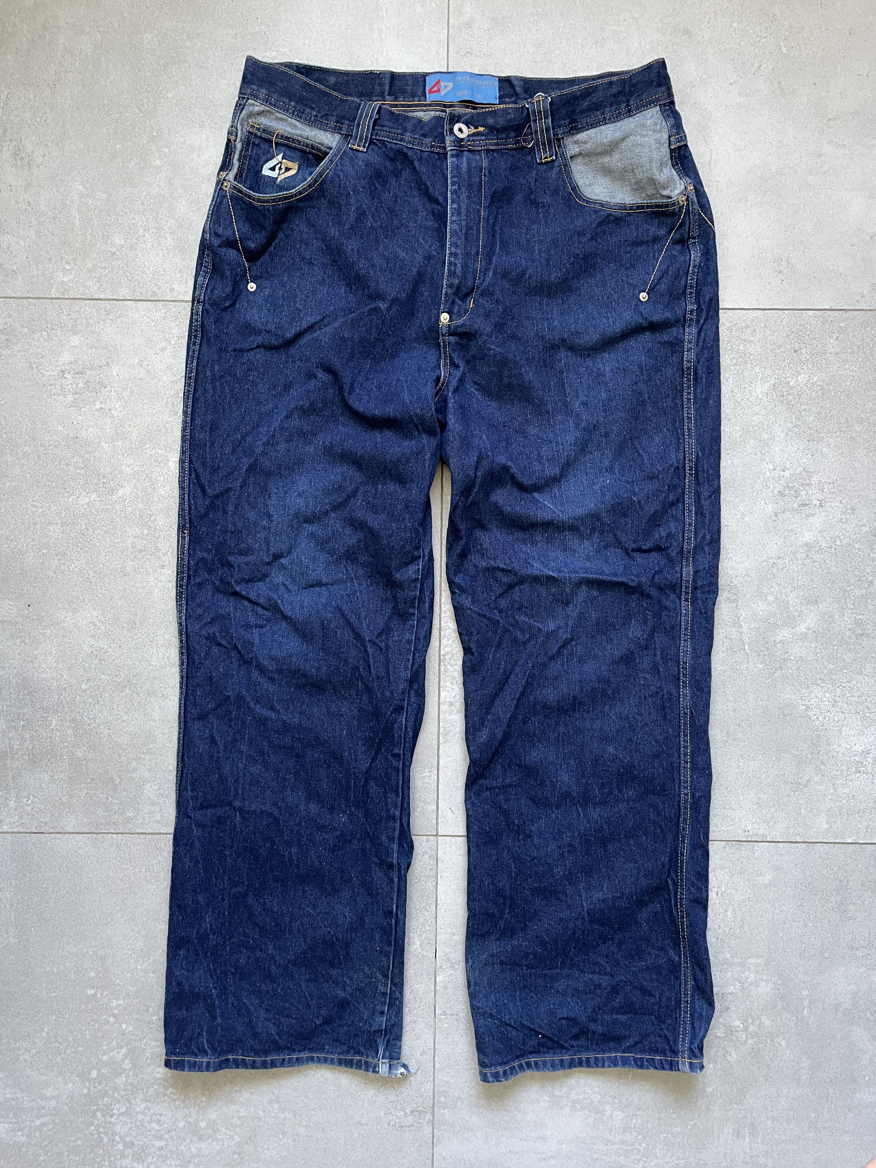 Southpole Y2K PLAYERZ 69 BAGGY NAVY DENIM JEANS Size US 36 / EU 52 - 3 Thumbnail