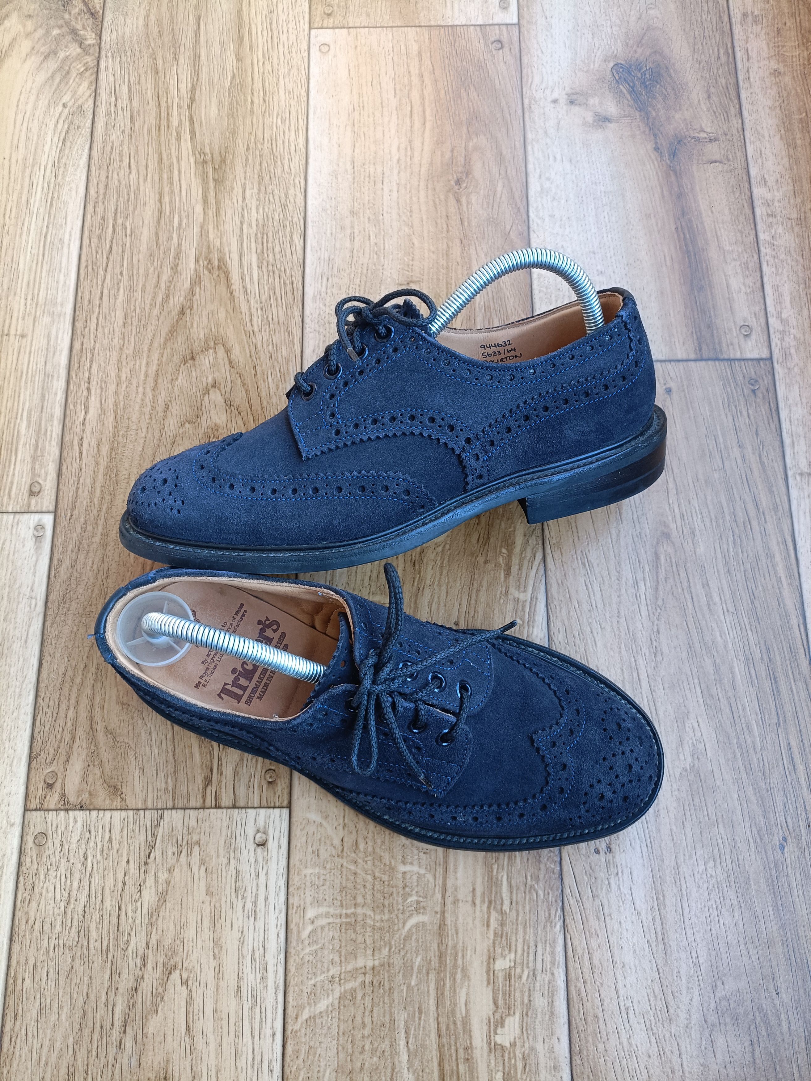 Tricker's Trickers Suede Calf Derby Brogue Size US 7 / EU 40 - 3 Thumbnail