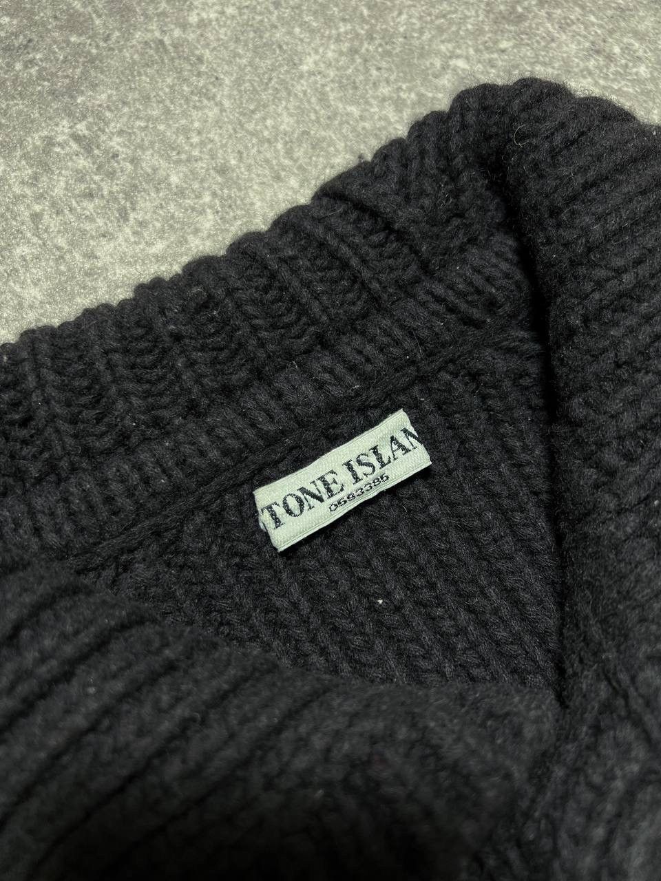 Stone Island Stone Island 2005 Heavyweight Wool Knit Spellout Cardigan Size US L / EU 52-54 / 3 - 10 Thumbnail