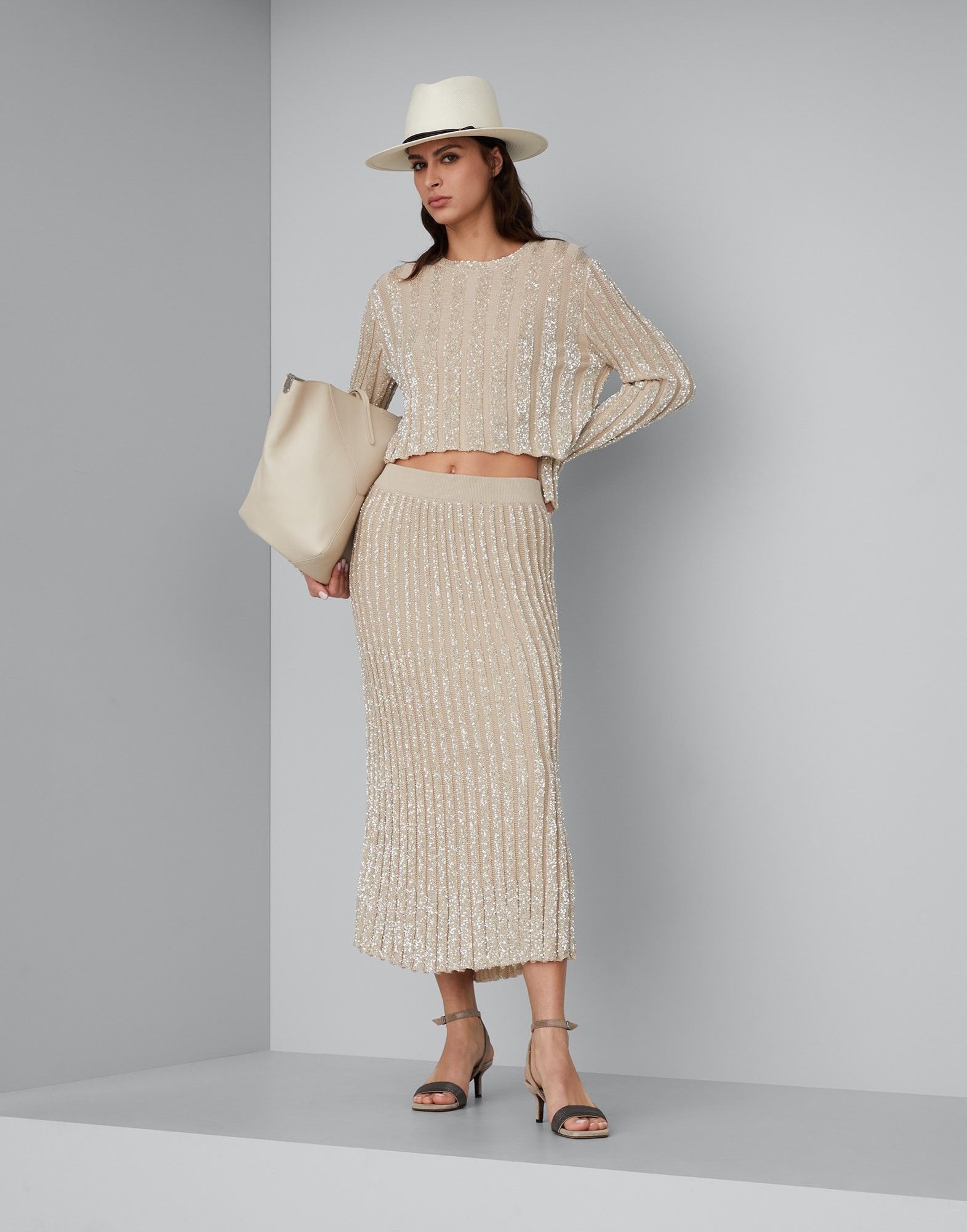 Brunello Cucinelli o1la1rc1a0425 Sweater in Beige Size M / US 6-8 / IT 42-44 - 5 Thumbnail