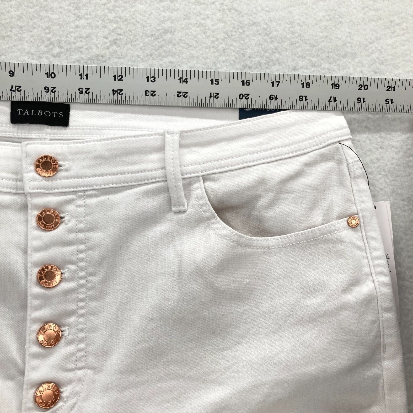 Talbots Talbots Jeans Women's Plus 18 Demi Boot Ankle White Stretch Denim Button Fly NWT Size 40" / US 18 - 7 Thumbnail