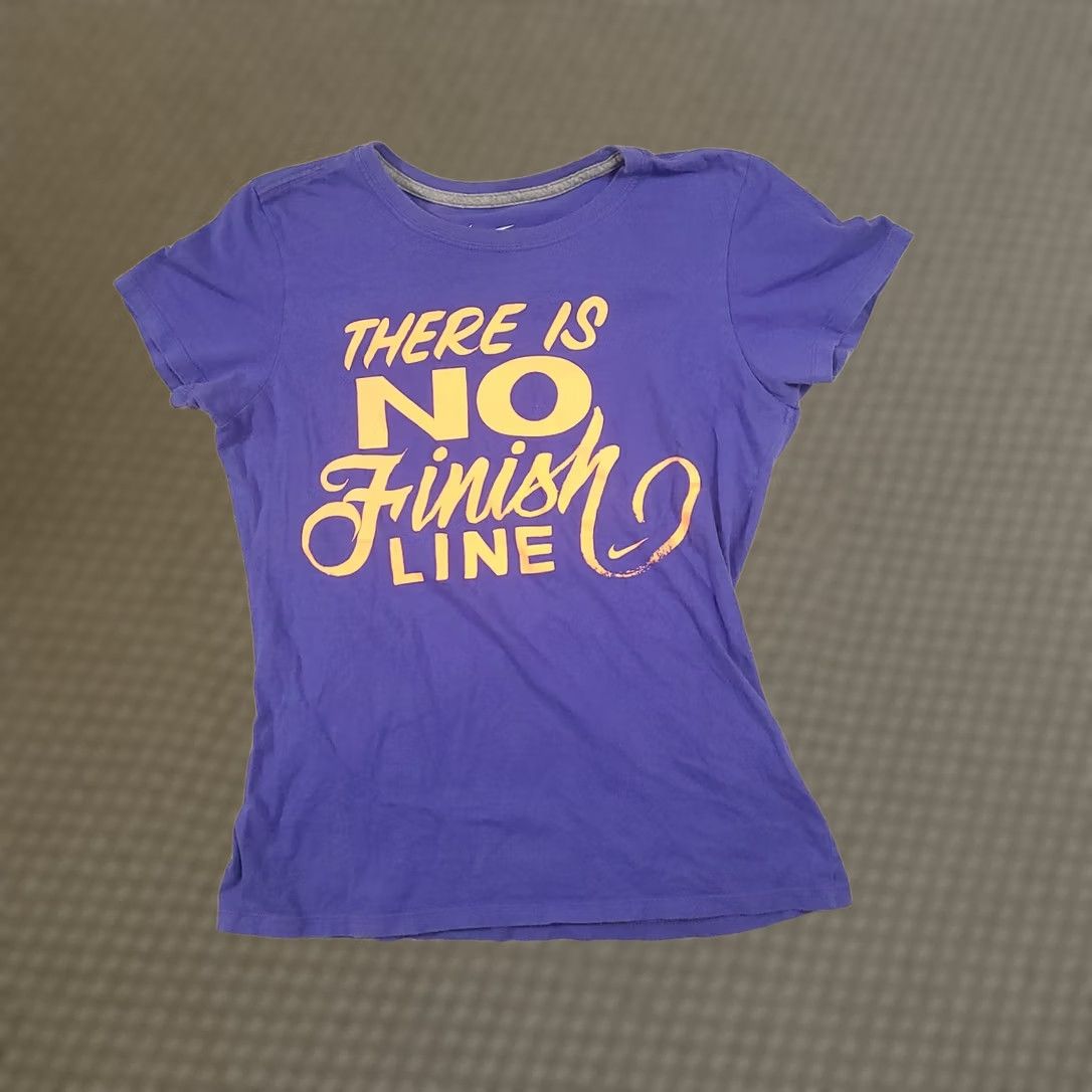 Nike Nike Shirt Women Slim Fit Blue There Is No Finish Line T-Shirt Short Sleeve Crew Neck Nike Better World Running & Jogging Womens M Blue Sprint Shirt Size M / US 6-8 / IT 42-44 - 1 Thumbnail
