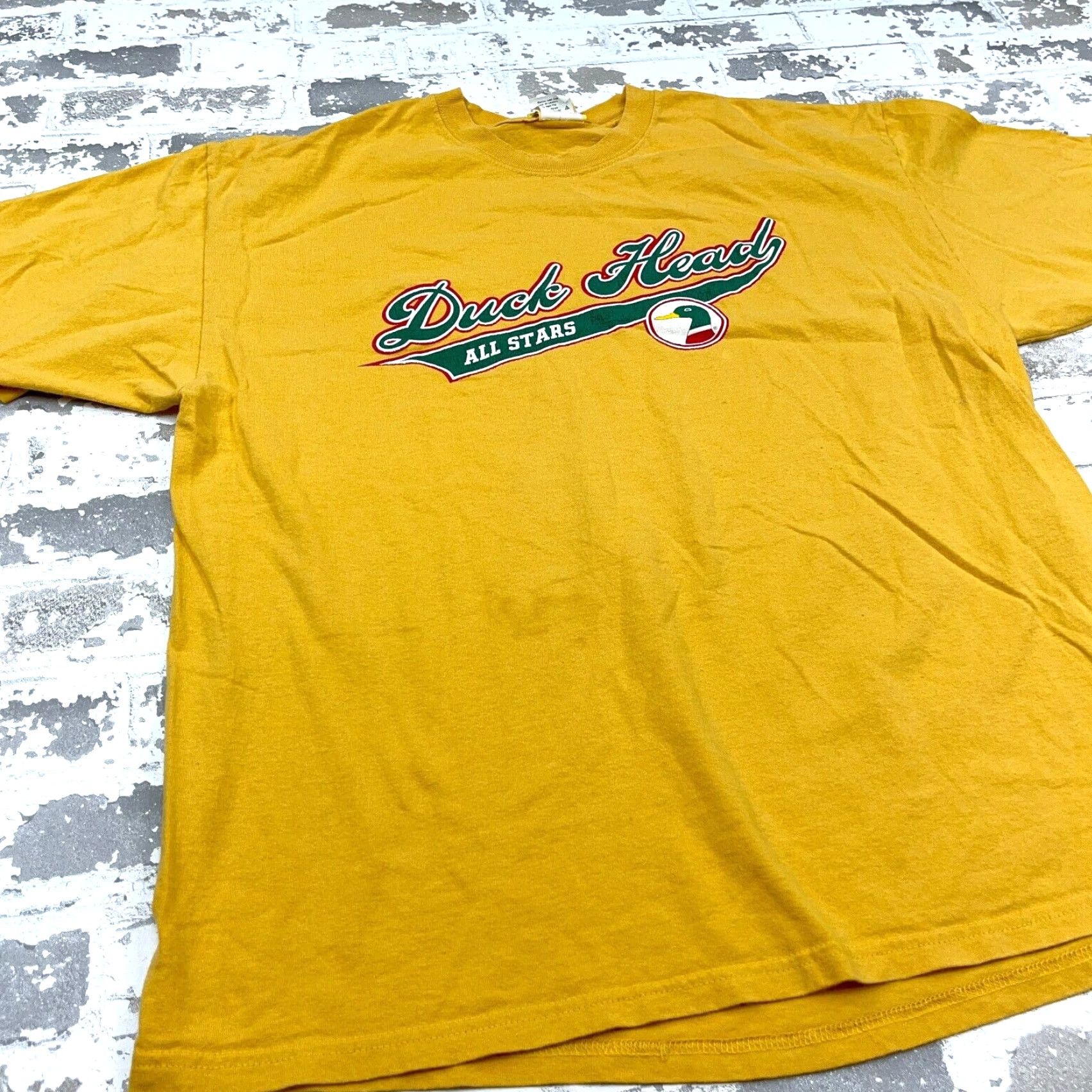 Vintage VINTAGE Duck Head Shirt Men L Yellow Tee Y2K Cyber Preppy Script Spell Out * Size US L / EU 52-54 / 3 - 3 Thumbnail