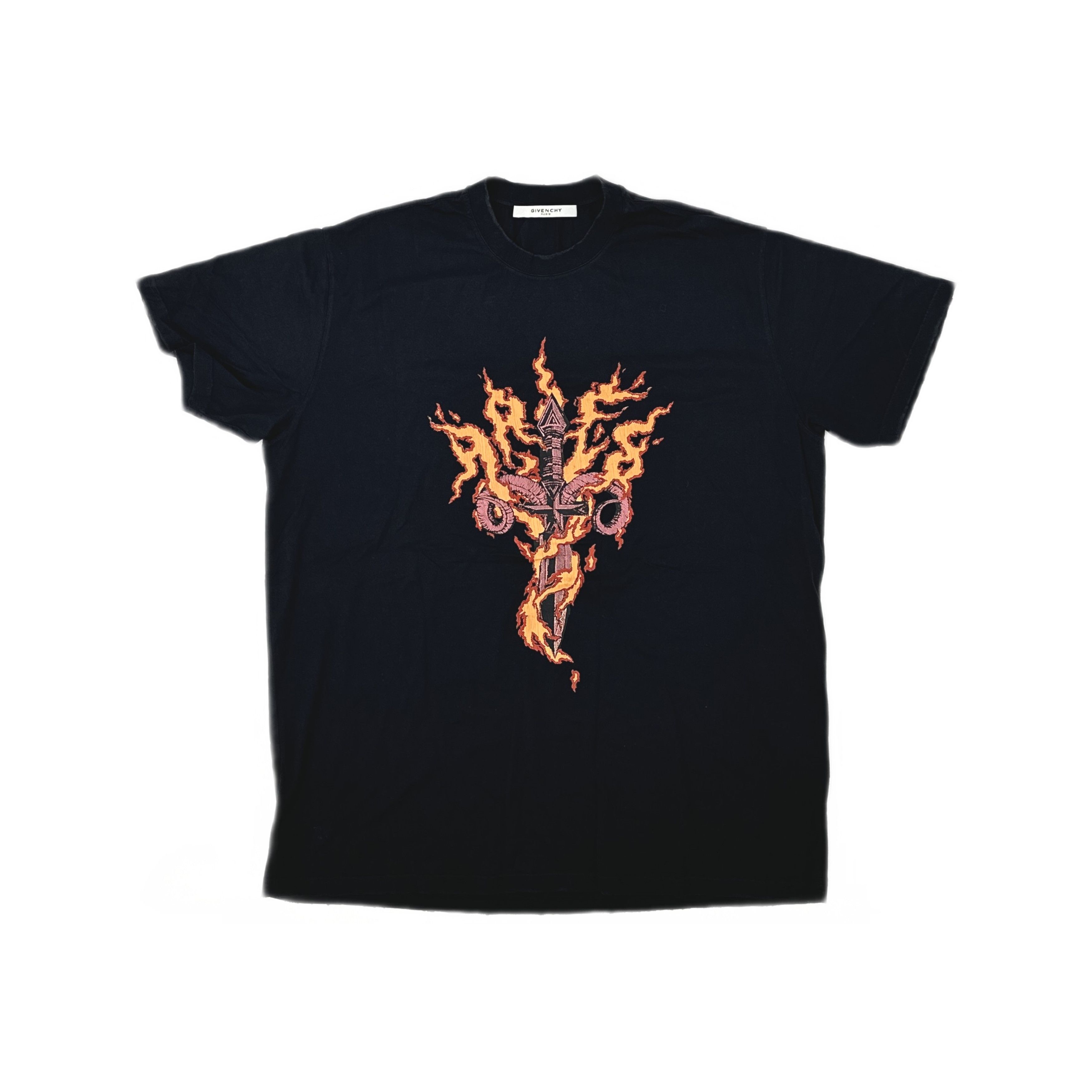 Givenchy Givenchy Flame Dagger Print T-Shirt Size S Size US S / EU 44-46 / 1 - 1 Thumbnail