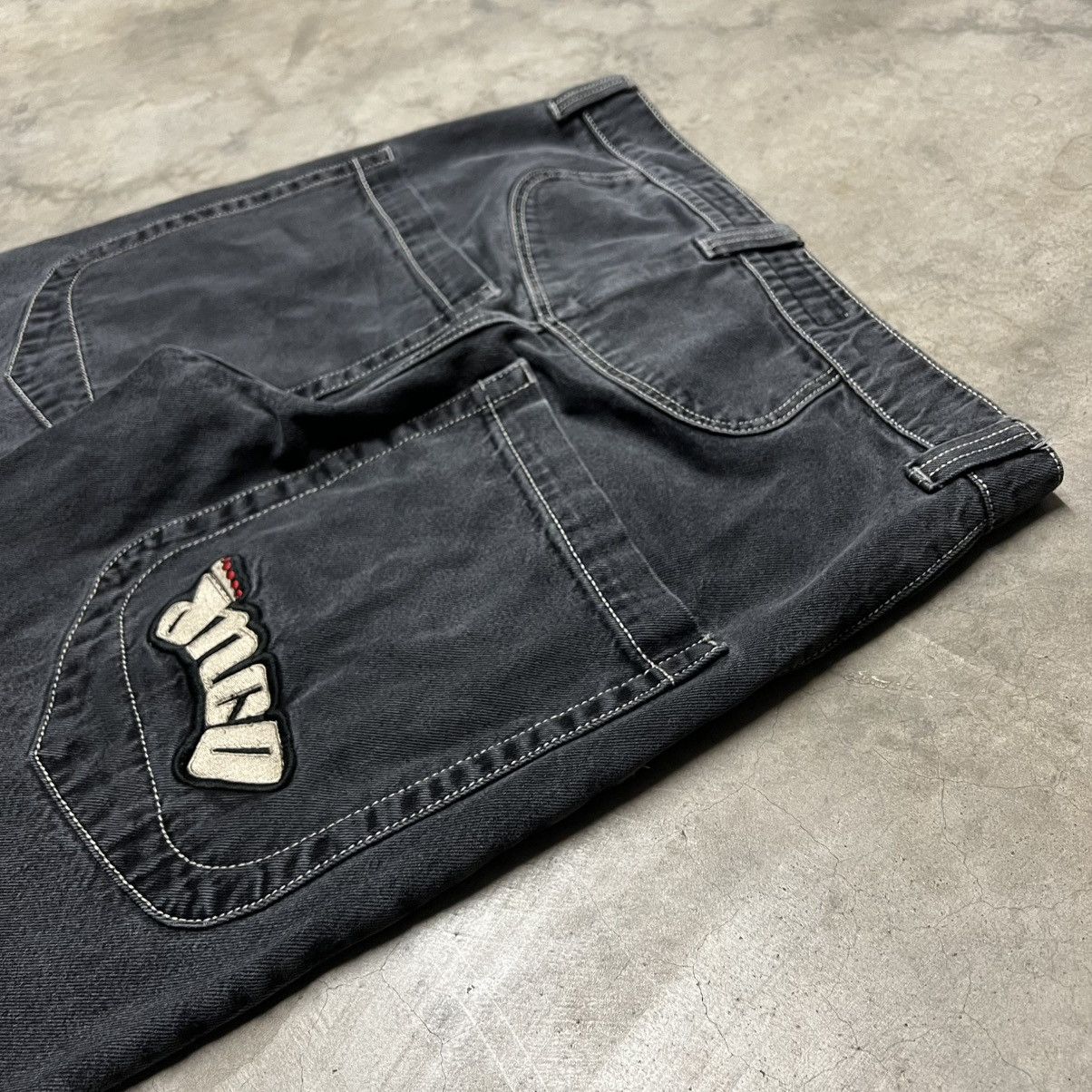 Ed Hardy × JNCO × Southpole Vintage 2000’s JNCO Black BAGGY Wide-Leg Denim Jean Size US 36 / EU 52 - 3 Thumbnail