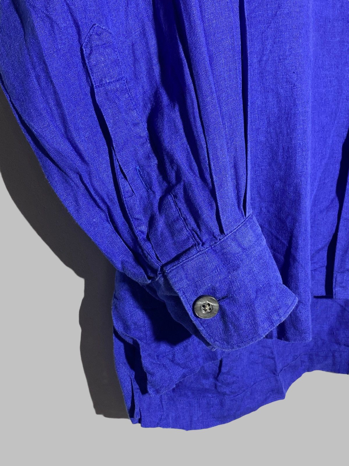 Kenzo Vintage Kenzo Homme Royal Blue Linen Shirt Old Money Size US L / EU 52-54 / 3 - 8 Thumbnail