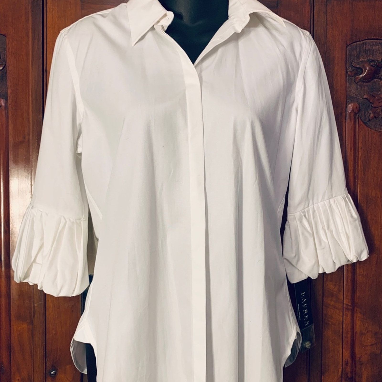 Ralph Lauren NWT RALPH LAUREN BUTTONUP RUFFLE SLEEVE BLOUSE xs Size XS / US 0-2 / IT 36-38 - 2 Thumbnail