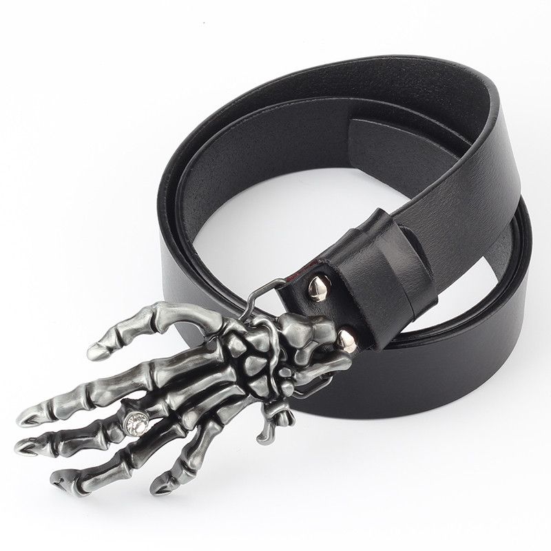 Designer Skull Modern Vintage Belt Riveted Belts Menswear Accessories Size ONE SIZE - 2 Thumbnail