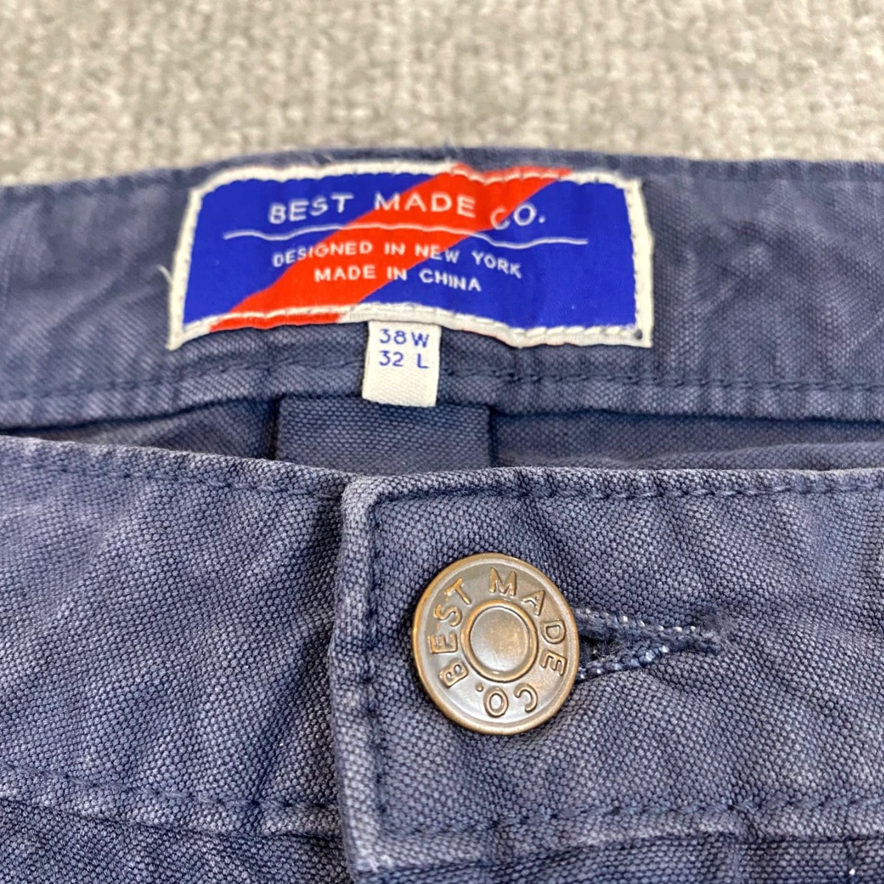 Vintage VINTAGE Best Made Co. Pants Mens 38x32 Blue Twill Khaki Linen Blend Straight 5-Pocket Mens Size US 38 / EU 54 - 2 Thumbnail