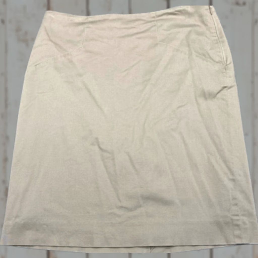 Vintage The Limited Skirt Women's 10 Beige Zipper Side Knit Polyester Short Maxi Lined Size 32" / US 10 / IT 46 - 1 Thumbnail