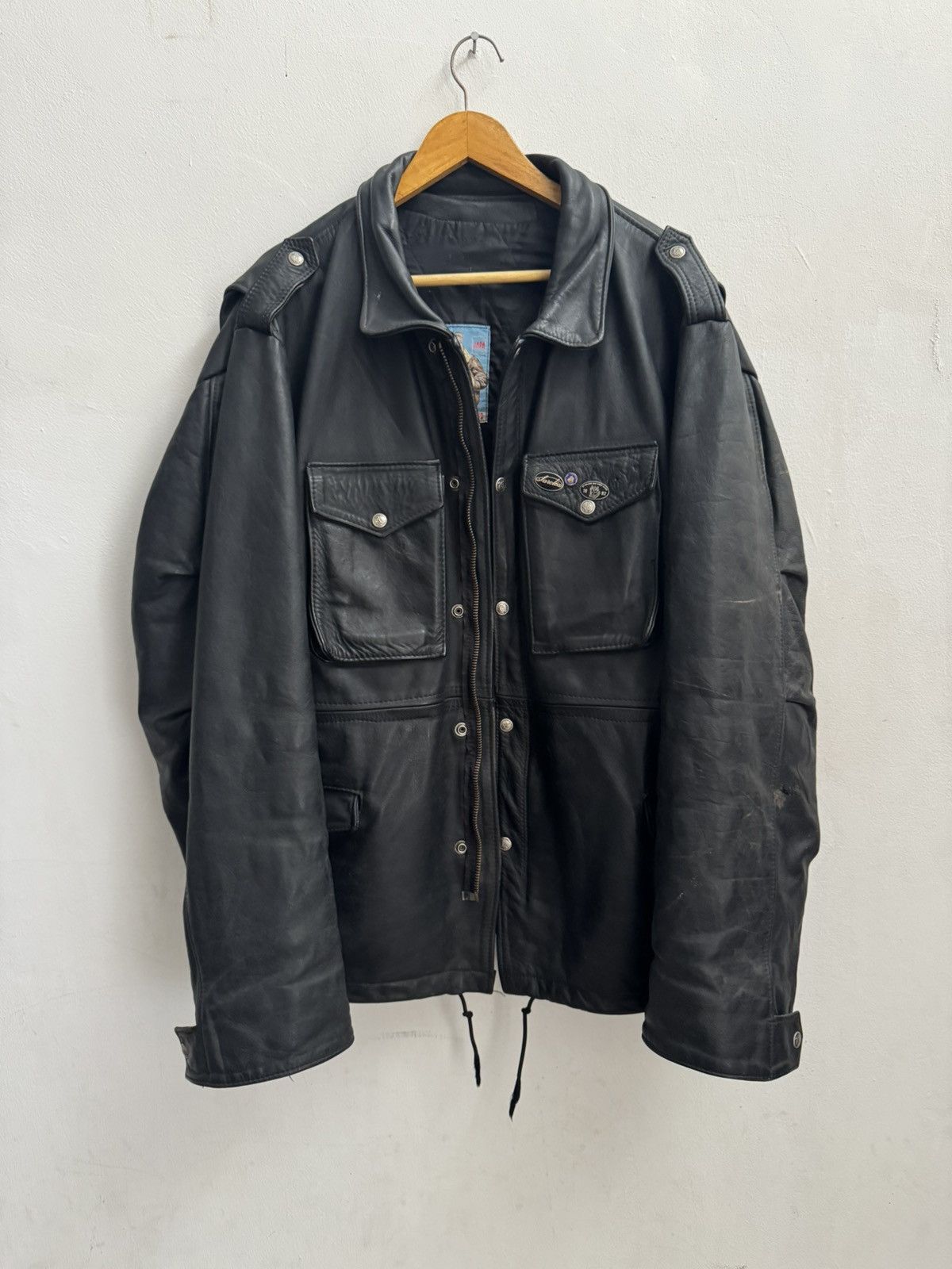 Vintage Vintage 60's french m65 leather jacket Size US XL / EU 56 / 4 - 4 Thumbnail