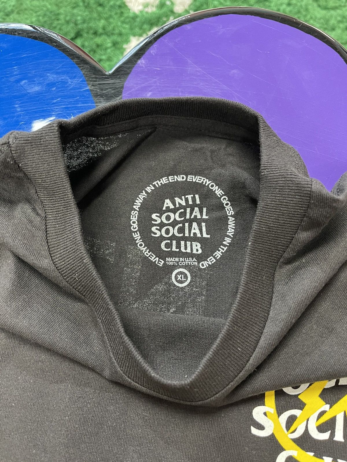 Anti Social Social Club × Fragment Design Anti Social Social Club X Fragment Yellow Bolt T-shirt Size US XL / EU 56 / 4 - 4 Thumbnail