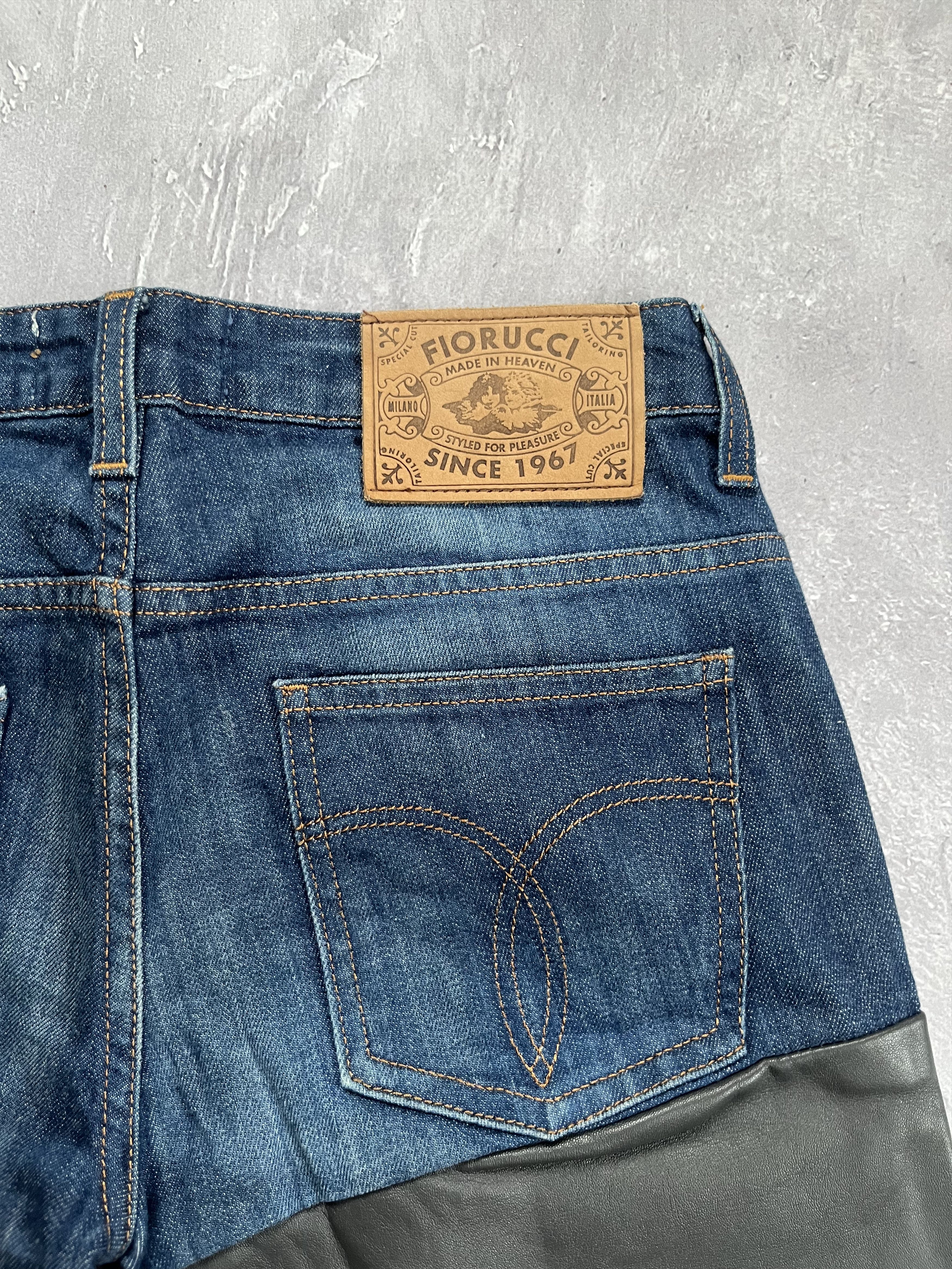 Fiorucci Fiorucci Leather Panel Jeans W27 Y2K Denim Moto Pants Size 27" / US 4 / IT 40 - 6 Thumbnail