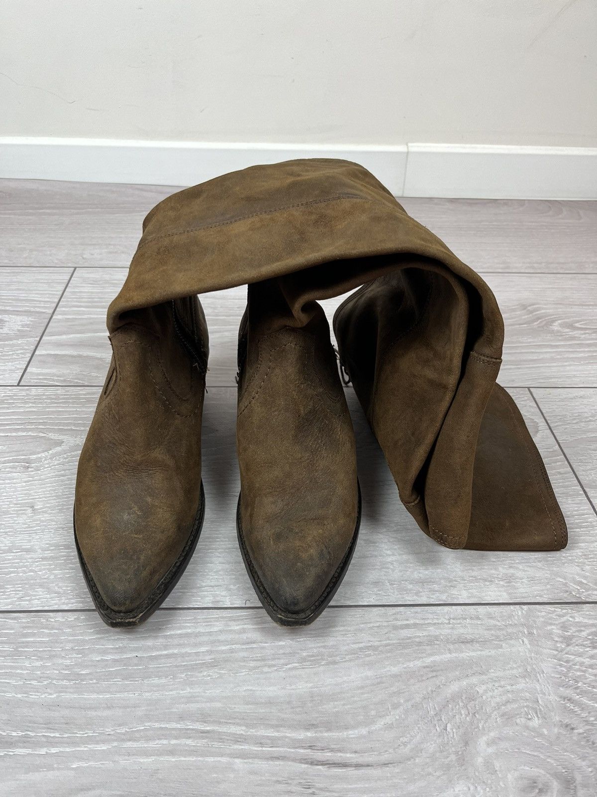 Frye Frye USA Brown Suede High Knee Rancho Womens Boots Size US 7.5 / IT 37.5 - 8 Thumbnail