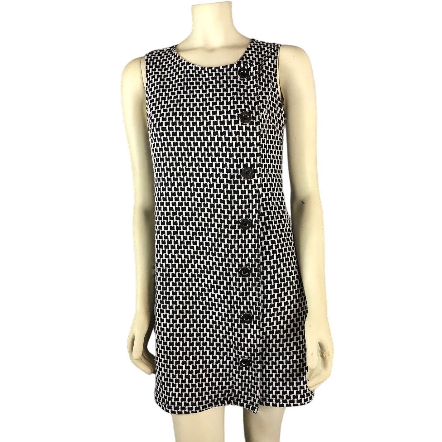 Anthropologie Anthropologie Tabitha sleeveless 70s style dress black cream Size S / US 4 / IT 40 - 1 Thumbnail