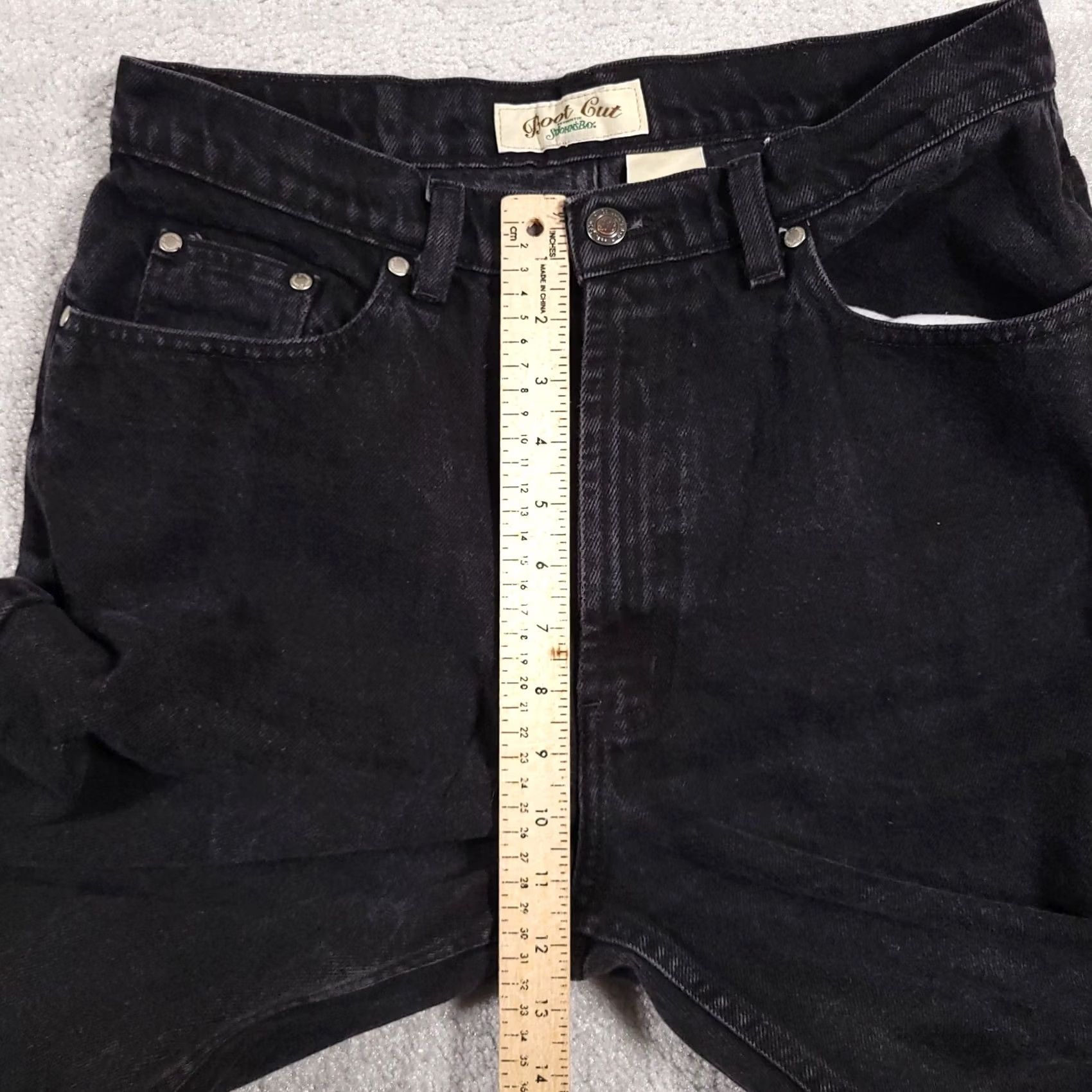 Vintage VINTAGE St John's Bay Jeans Women's 12 Boot Cut Black Denim High Rise Jeans Women Regular 33 In Inseam 5-Pocket Design stretch Easy Care 100% Cotton"} Size 34" / US 12 / IT 48 - 6 Thumbnail