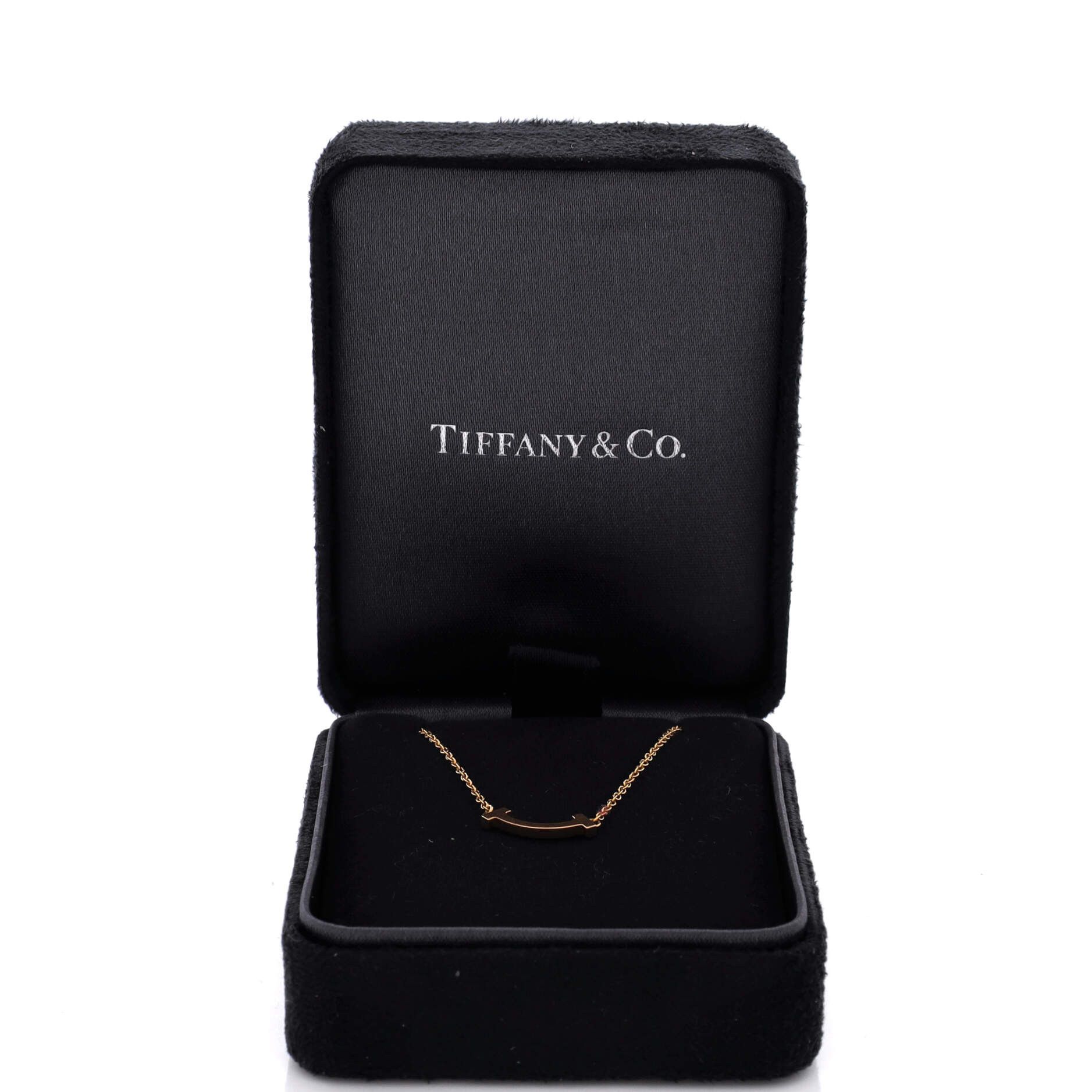 T Smile Pendant Necklace 18K Yellow Gold Mini