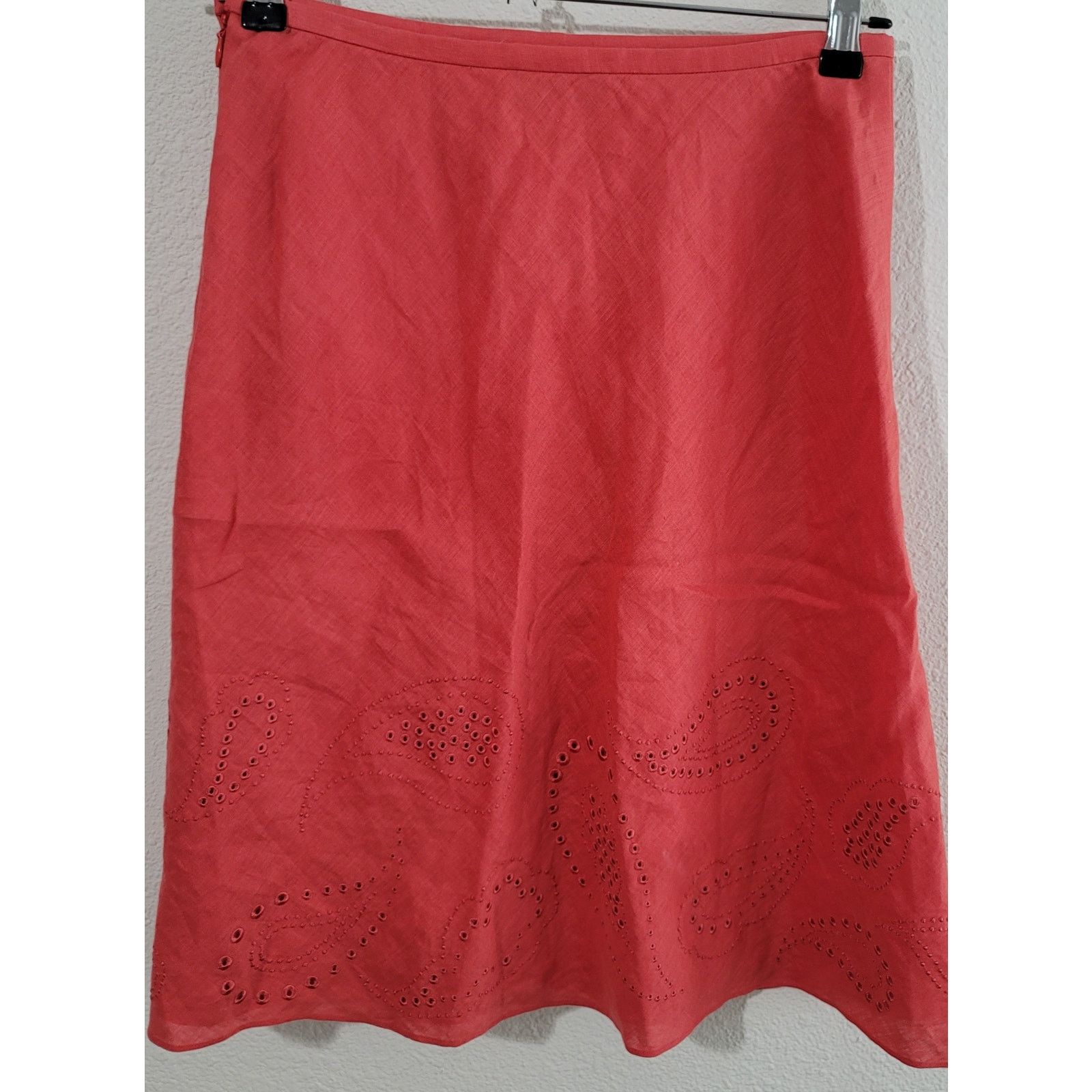 Ann Taylor Ann Taylor Burnt Orange Embroidered Skirt 4 Flowy Lined Size 27" / US 4 / IT 40 - 5 Thumbnail