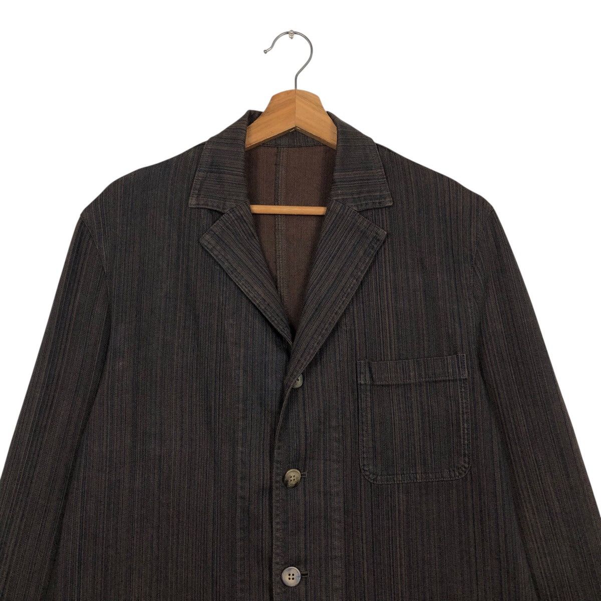Issey Miyake 📌Vintage Hickory Chore Work Jacket Navy Blue Japan Made Size US M / EU 48-50 / 2 - 4 Thumbnail