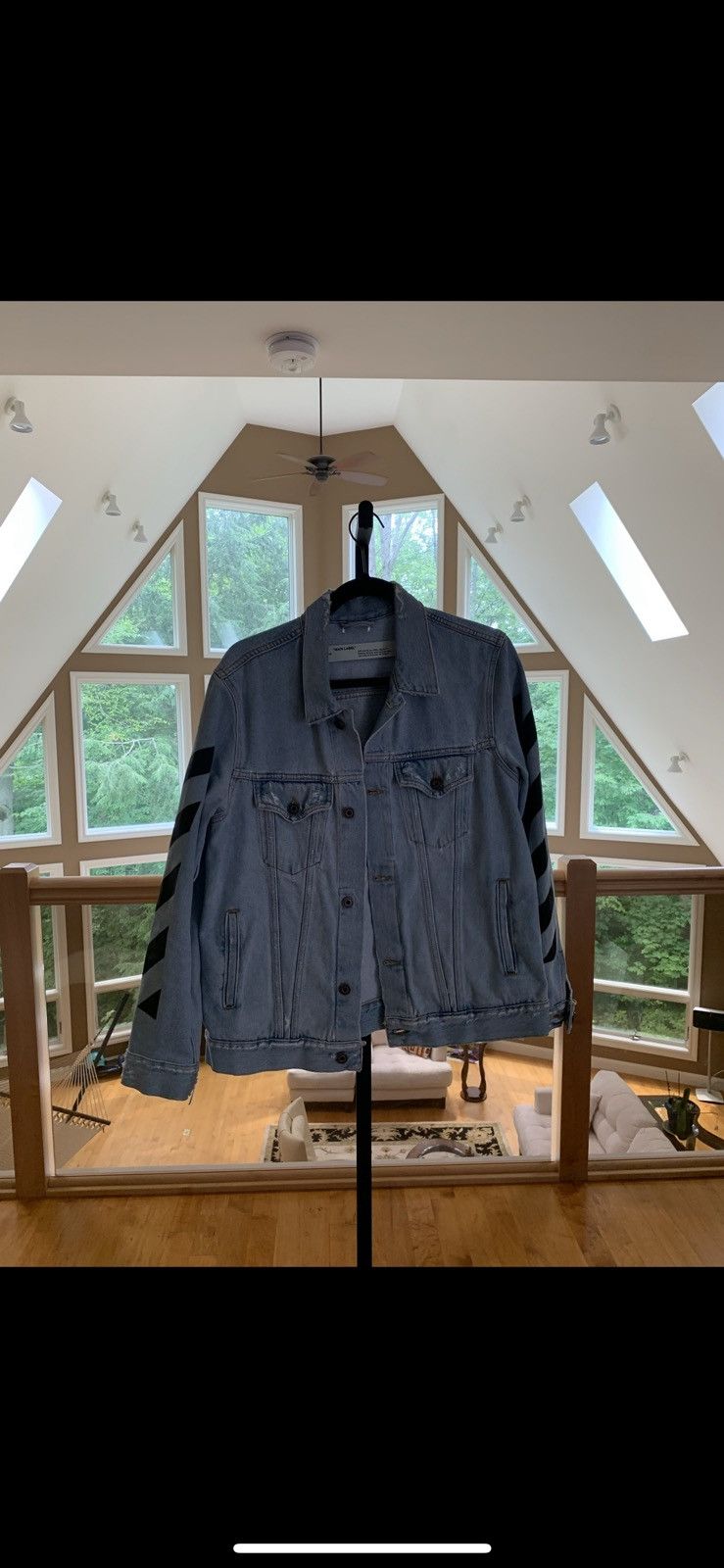 image of Off White x Ssense Off-White Ssense Exclusive Blue Denim Temperature Jacket, Men's (Size XS)