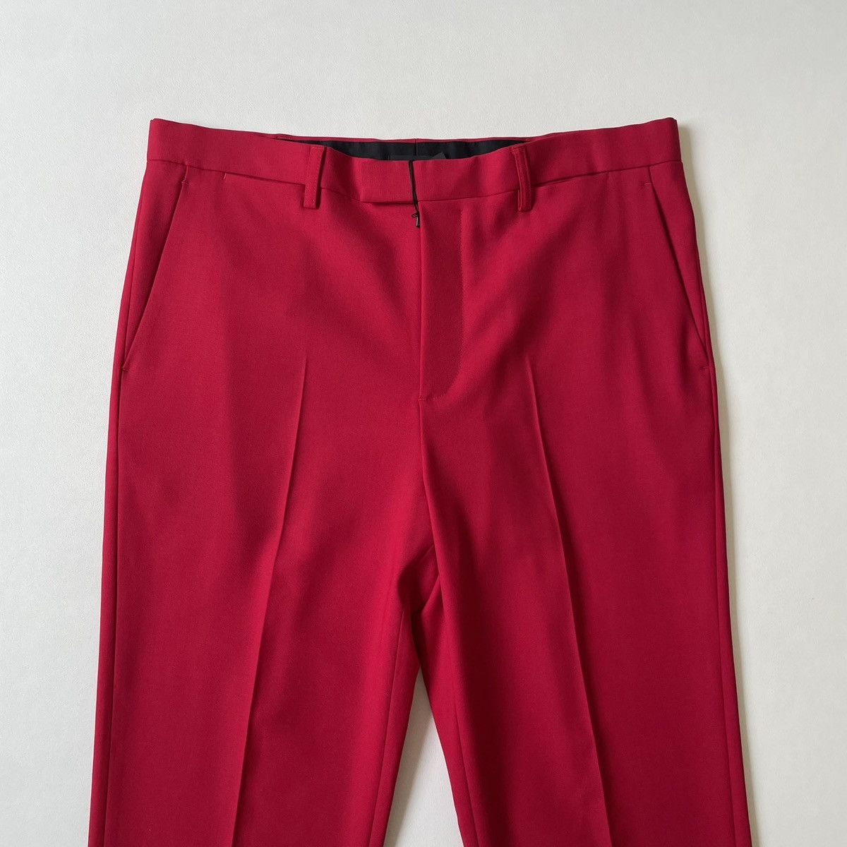 Raf Simons S/S 19 Red Wool Trousers With ‘Double Hem’ Size US 36 / EU 52 - 3 Thumbnail