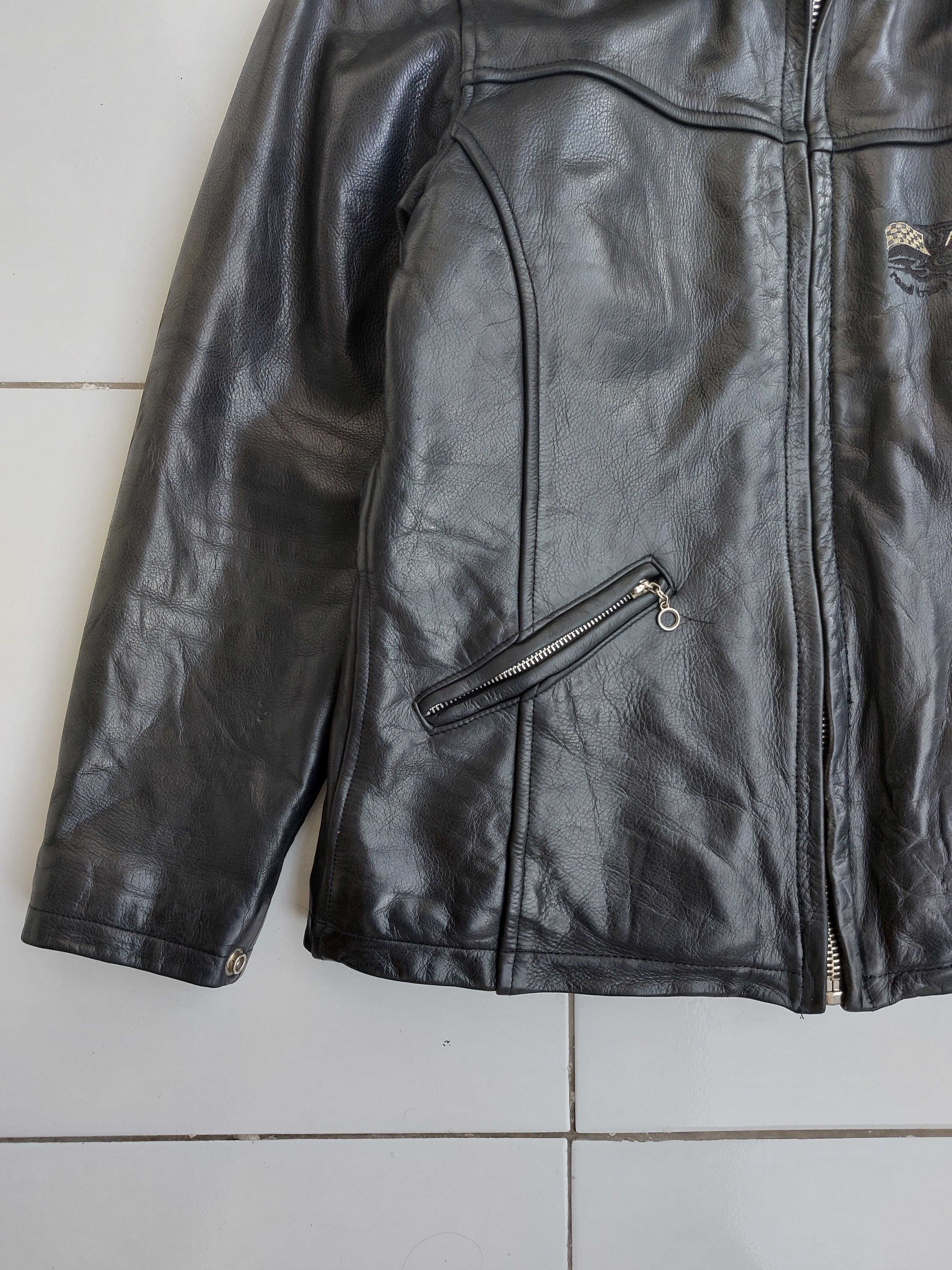 Vintage Helstons Vintage Lady Biker Leather Jacket Womens Size L / US 10 / IT 46 - 6 Thumbnail