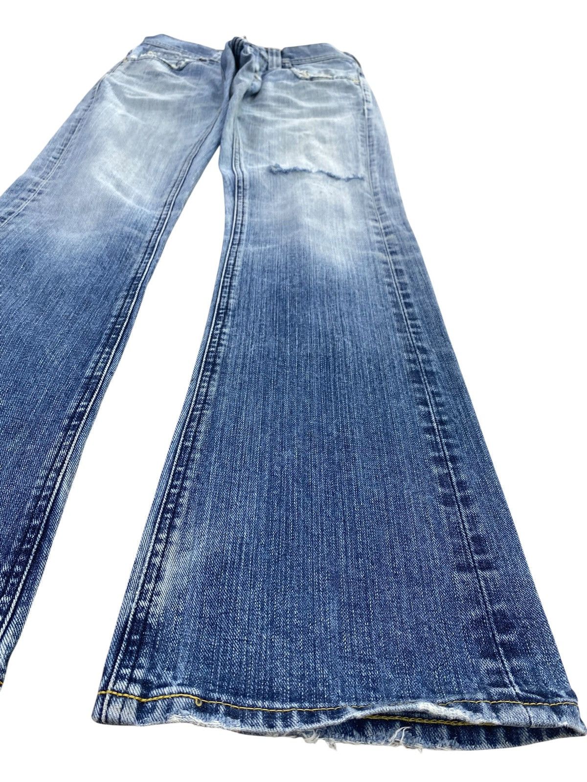 Other Japanese Brand Faded Wash Ripped Style Flare Jeans Size US 28 / EU 44 - 6 Thumbnail