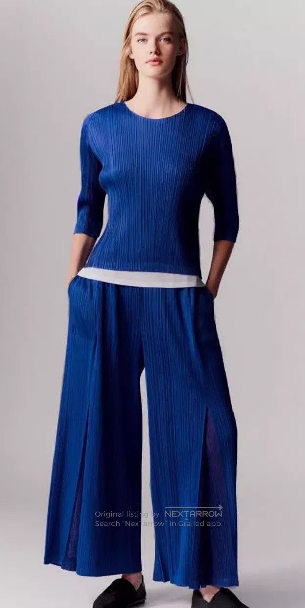 Issey Miyake Issey Miyake Blue Long Sleeve Size L / US 10 / IT 46 - 1 Thumbnail