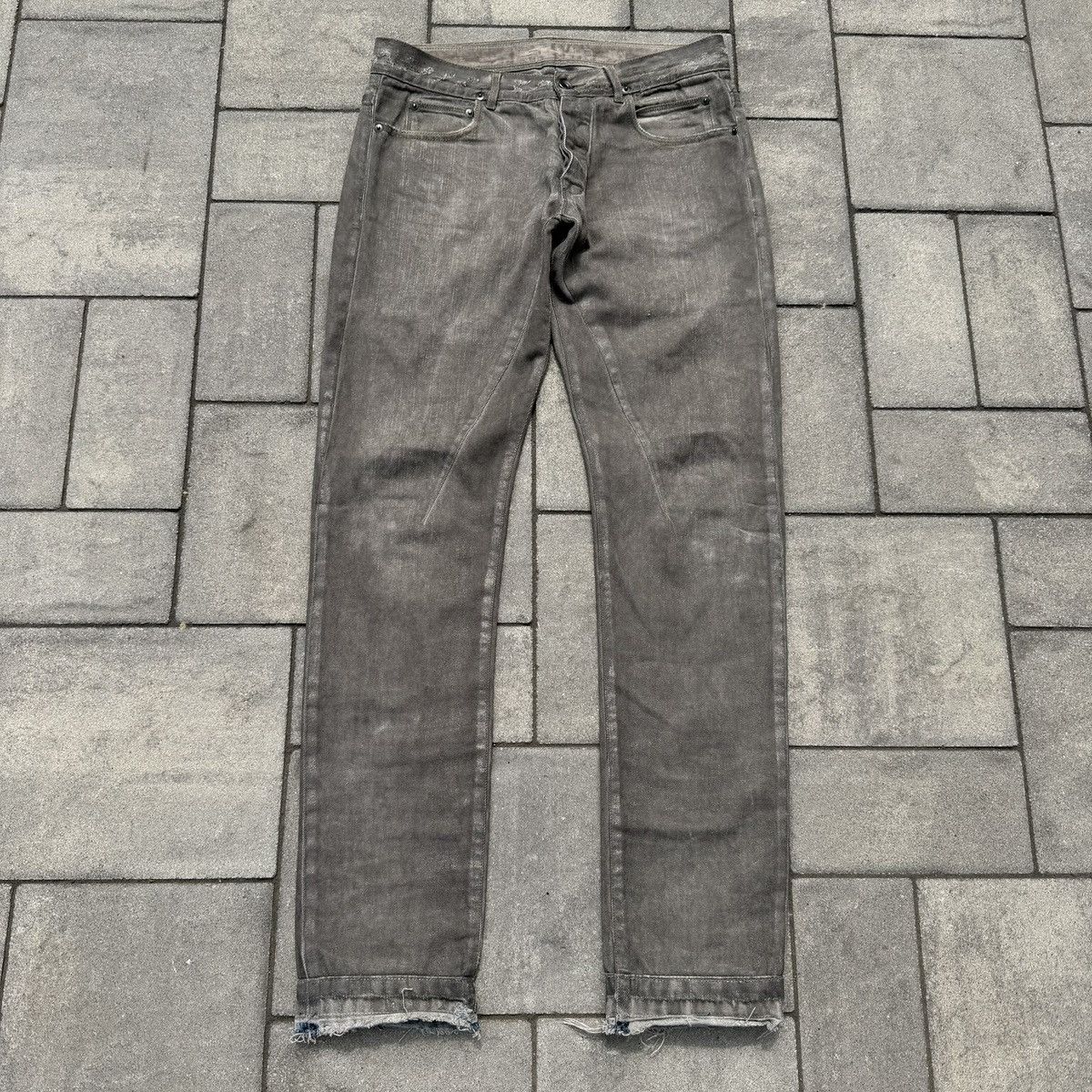 Rick Owens SS09 Rick Owens Silver Wax Detroit Cut Denim Size US 30 / EU 46 - 1 Thumbnail