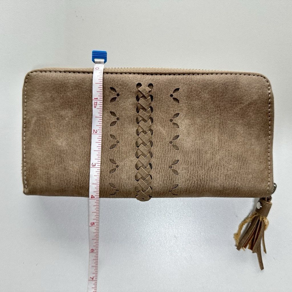 Other Roots RFID Braided Rectangular Zip Around Tassel Wallet Tan Size ONE SIZE - 16 Thumbnail