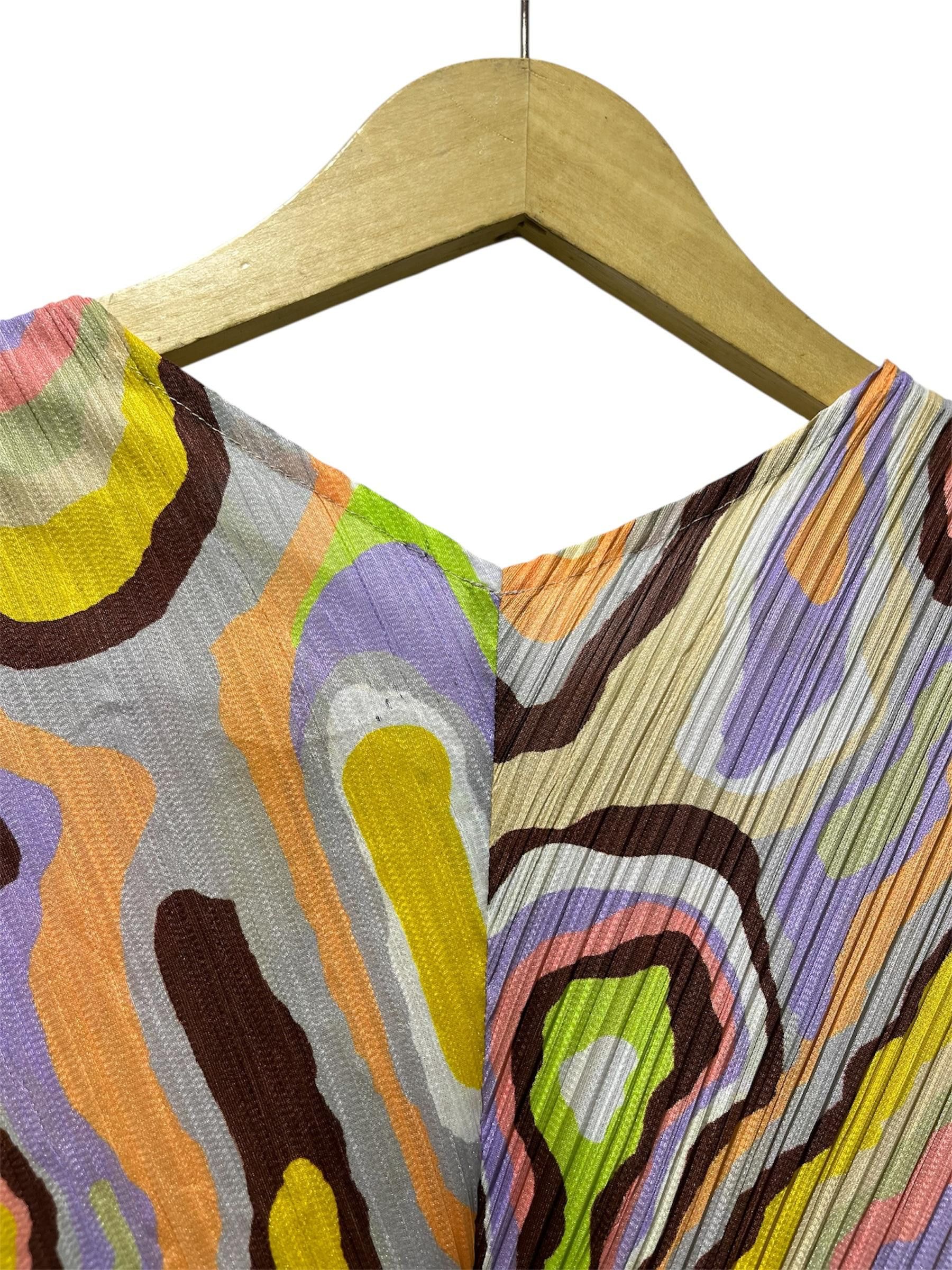 Pleats Please Issey Miyake Pleats Please Issey Miyake Wooden Pattern Multicolor Dress Size L / US 10 / IT 46 - 7 Thumbnail