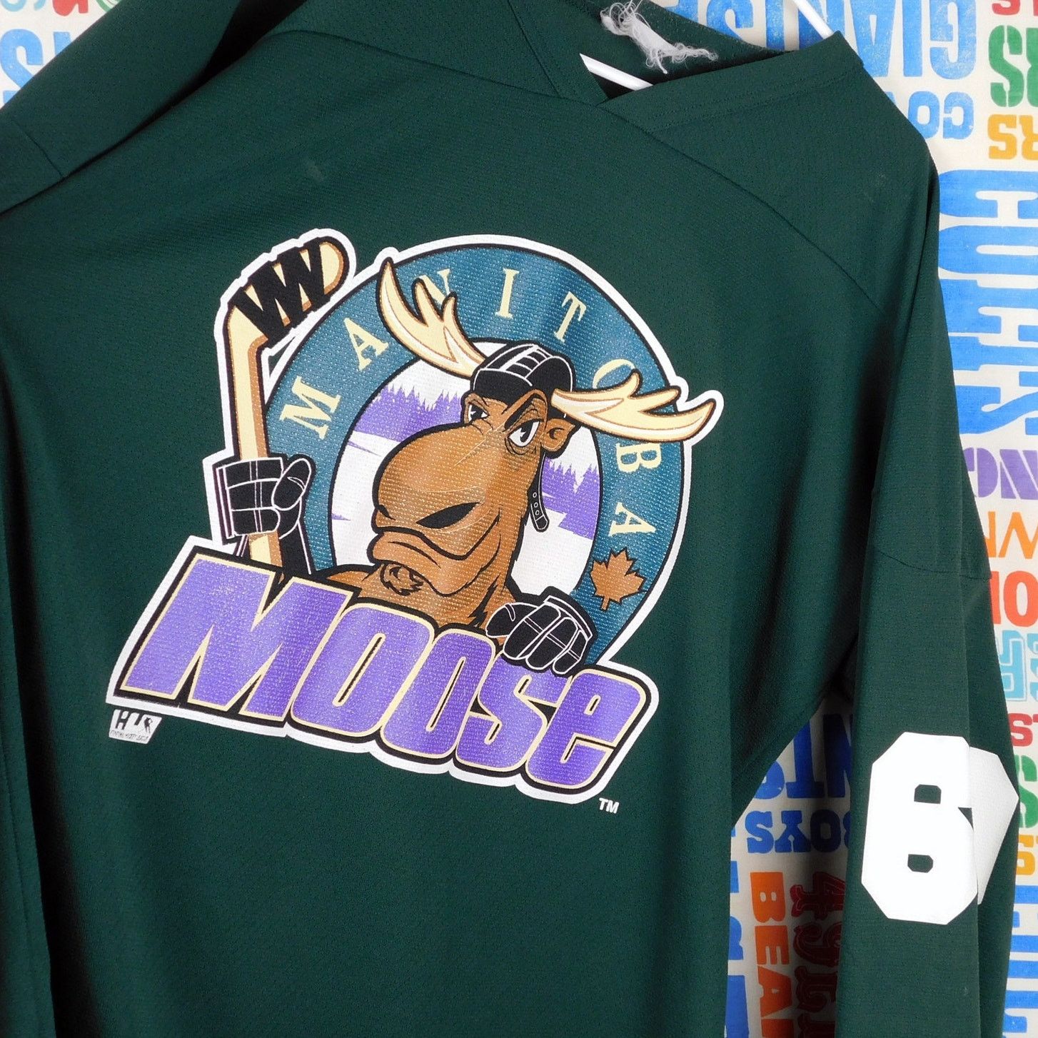 NHL 90s Manitoba Moose IHL Hockey Jersey Size L Green 69 Size US L / EU 52-54 / 3 - 2 Thumbnail
