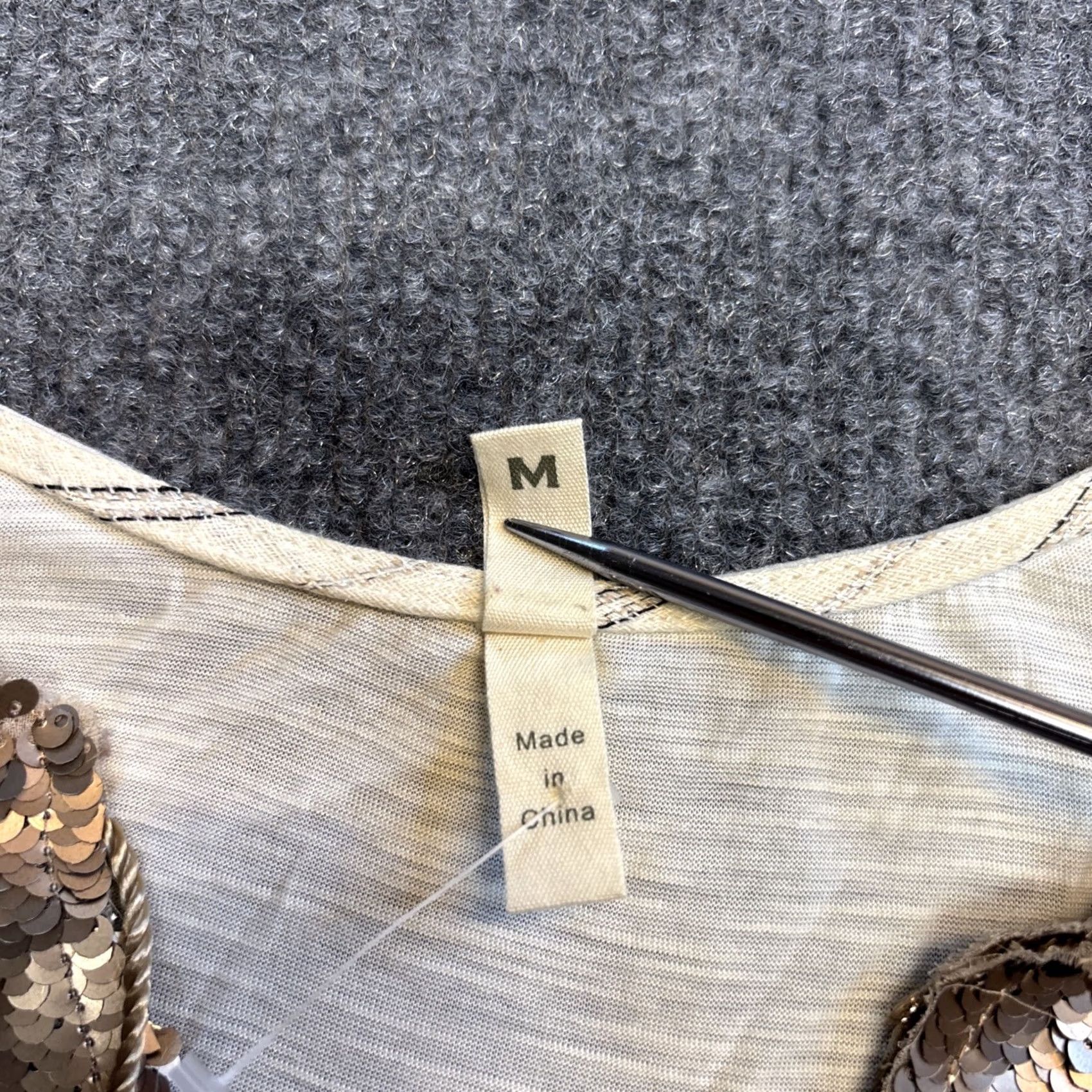Velvet Tiny Gilded Acacia Henley Gold Velvet Medium Sheer Ivory Anthropologie Boho Shirt Blouse Womens M Size M / US 6-8 / IT 42-44 - 3 Thumbnail